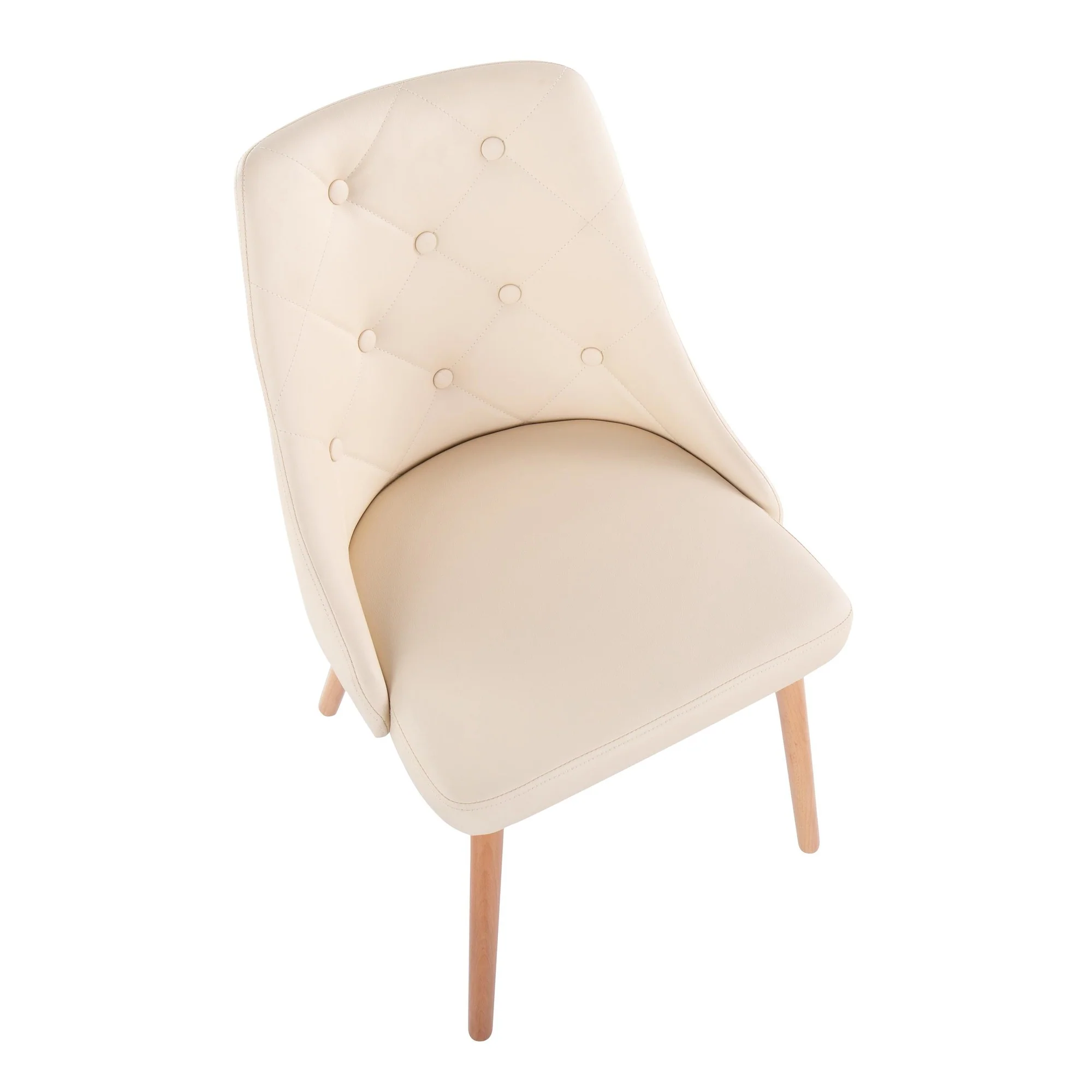 Giovanni Chair - Set of 2 Chrome Metal, Cream PU By LumiSource - Image 14