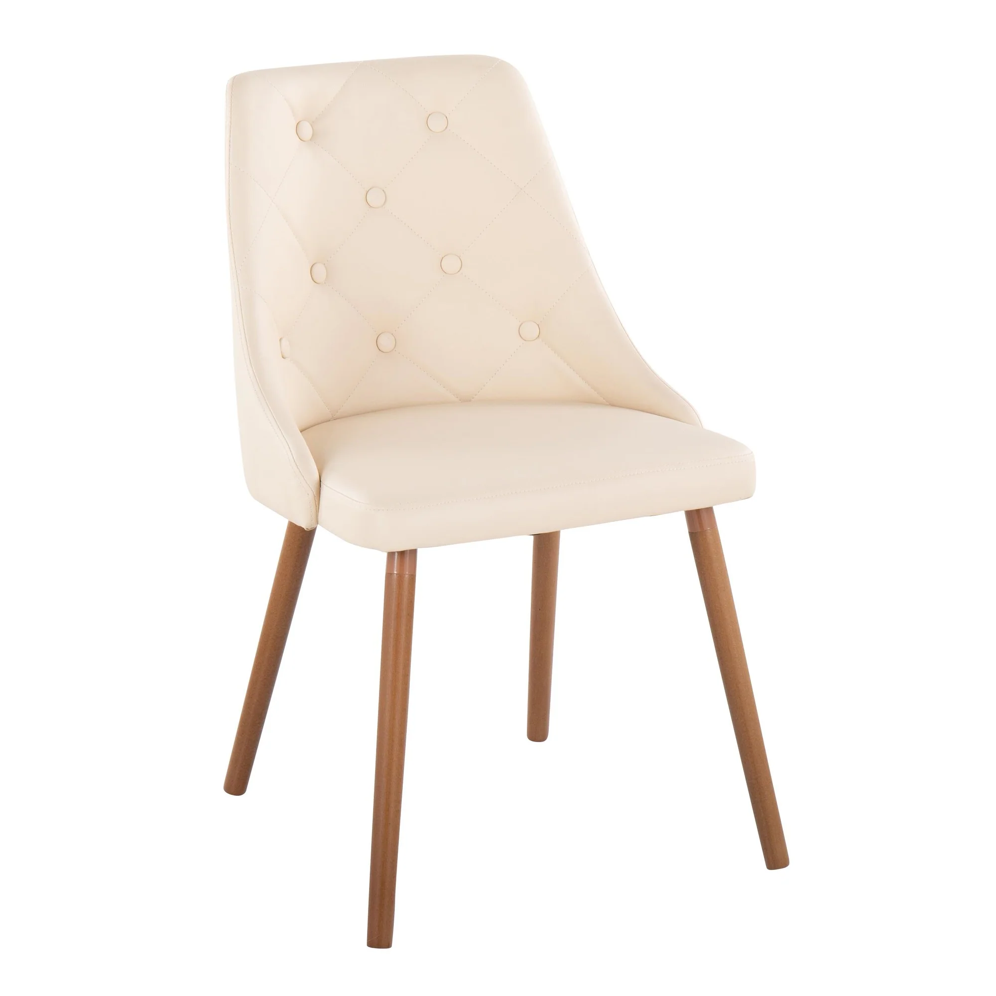 Giovanni Chair - Set of 2 Chrome Metal, Cream PU By LumiSource - Image 17