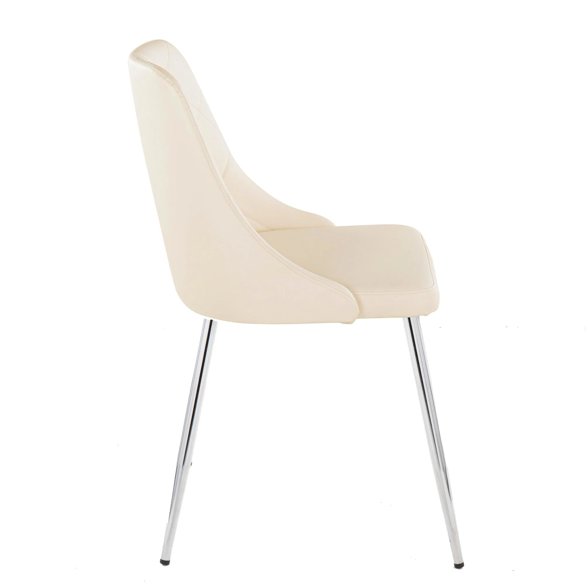 Giovanni Chair - Set of 2 Chrome Metal, Cream PU By LumiSource - Image 4