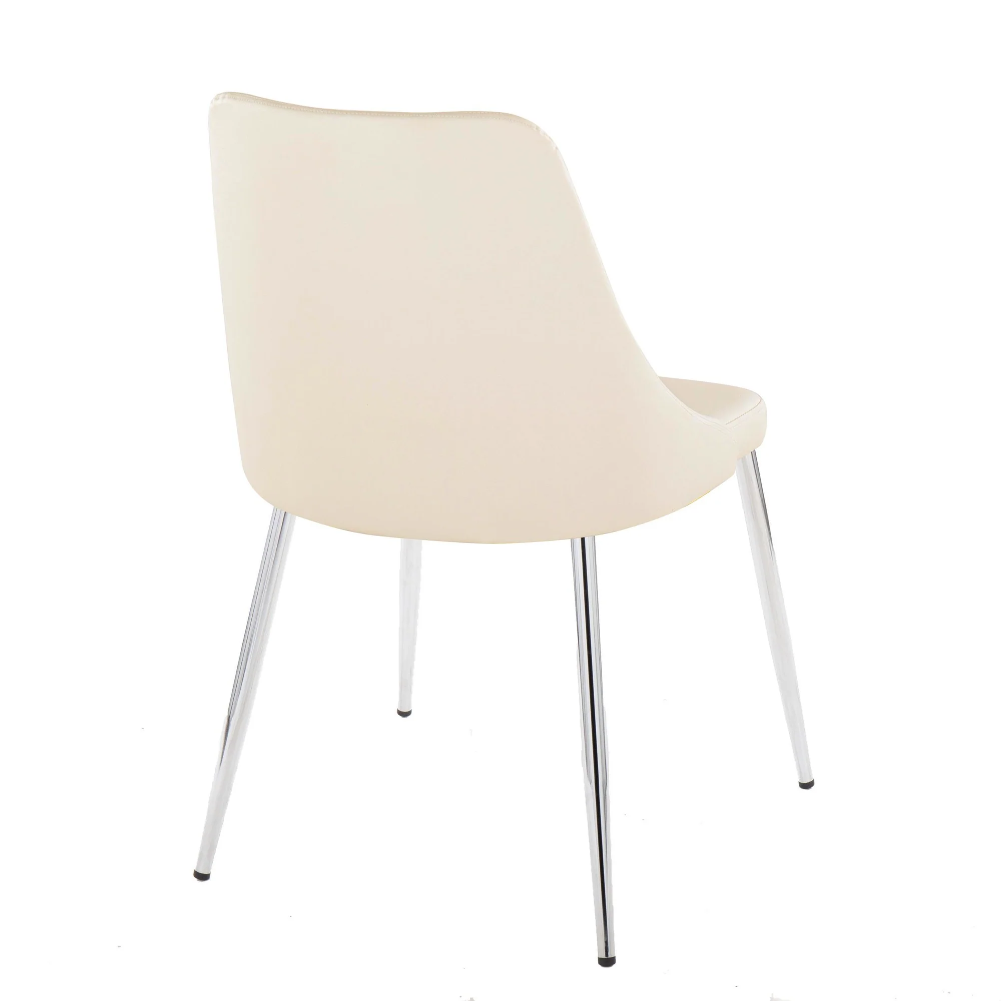 Giovanni Chair - Set of 2 Chrome Metal, Cream PU By LumiSource - Image 5