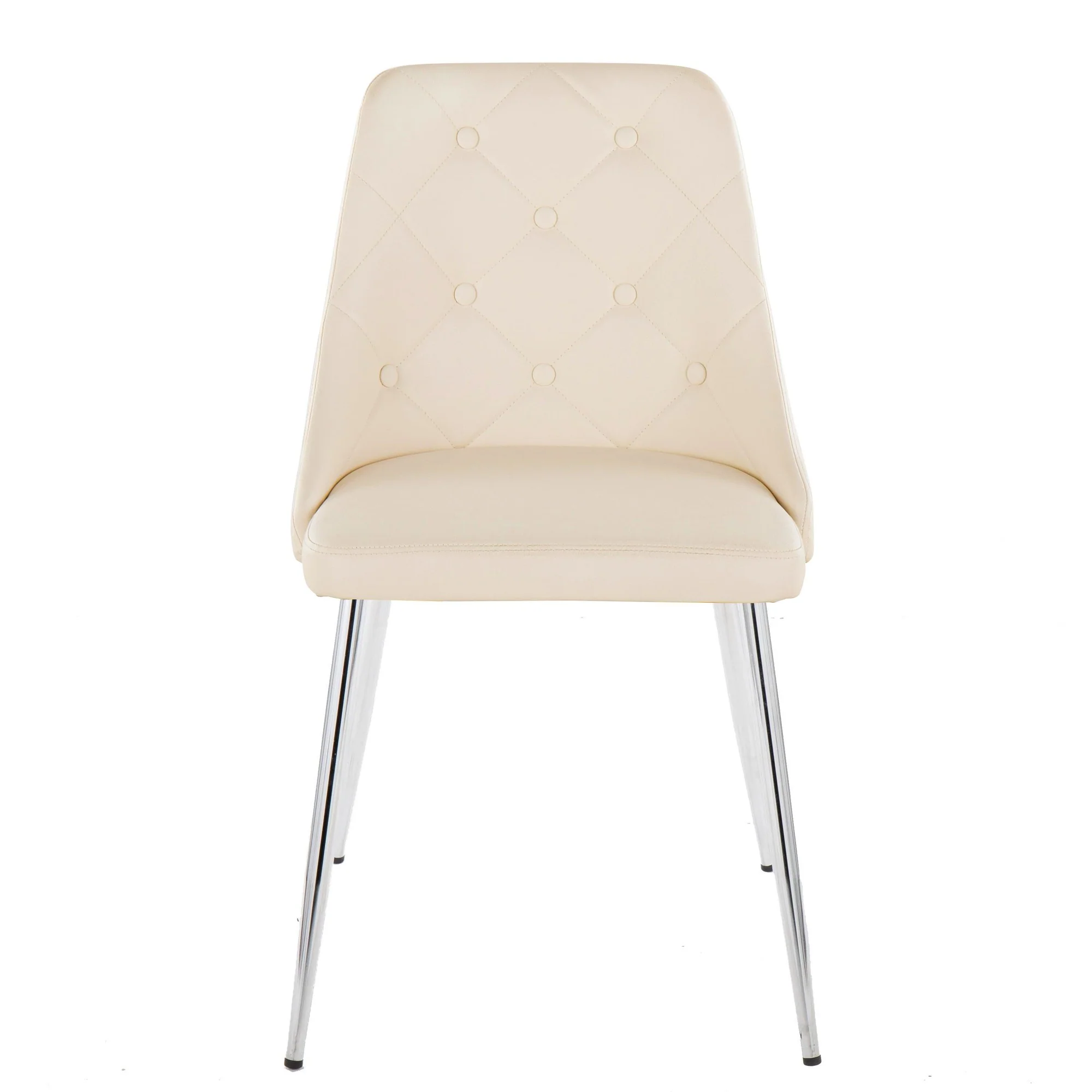 Giovanni Chair - Set of 2 Chrome Metal, Cream PU By LumiSource - Image 6