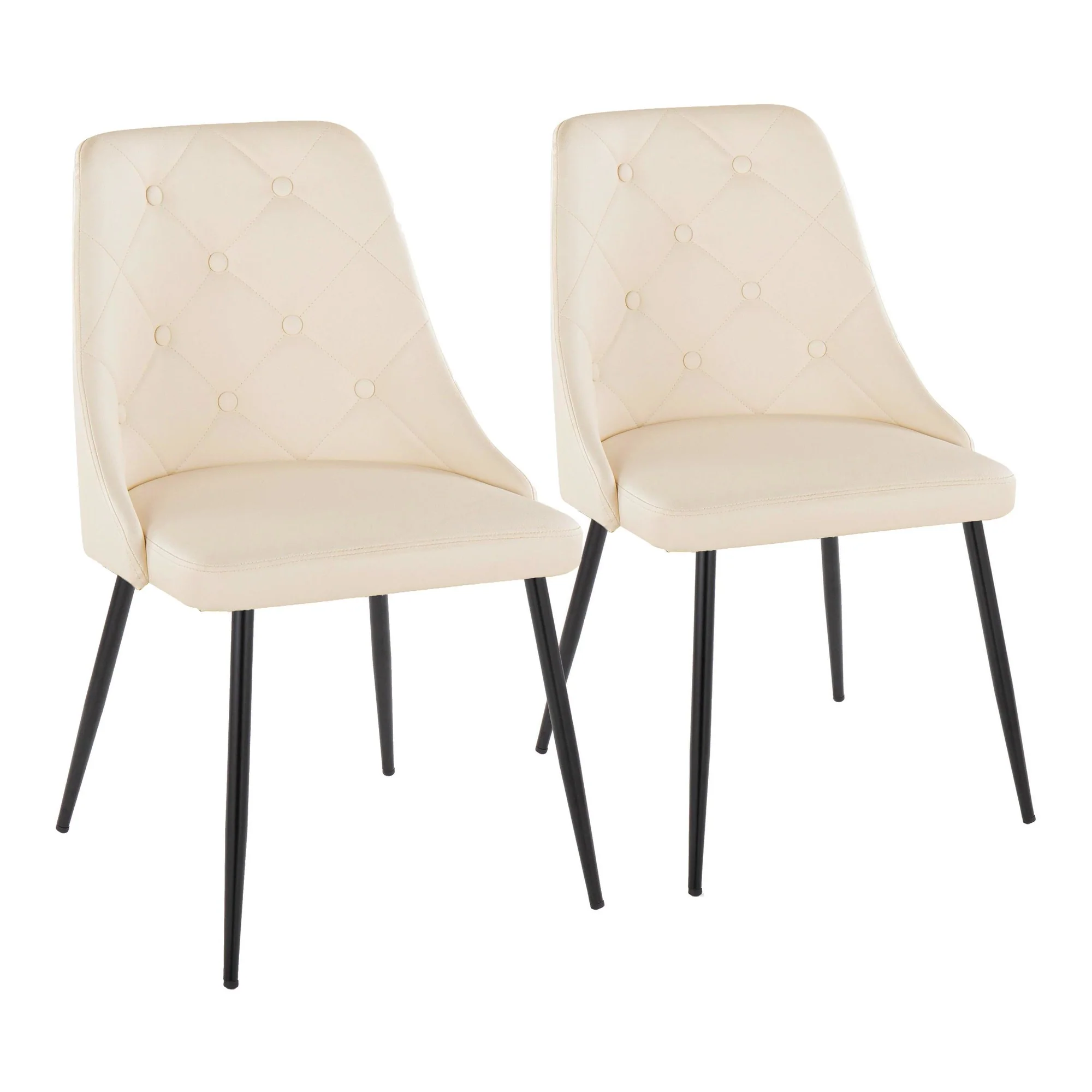 Giovanni Chair - Set of 2 Gold Metal, Cream PU By LumiSource - Image 10