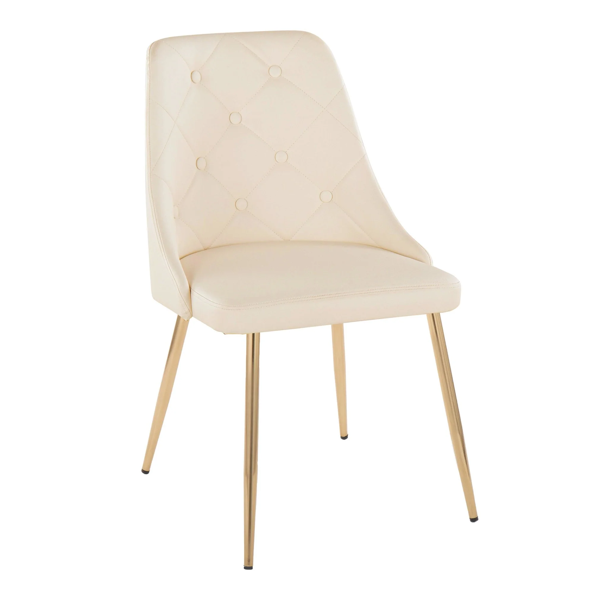 Giovanni Chair - Set of 2 Gold Metal, Cream PU By LumiSource - Image 3