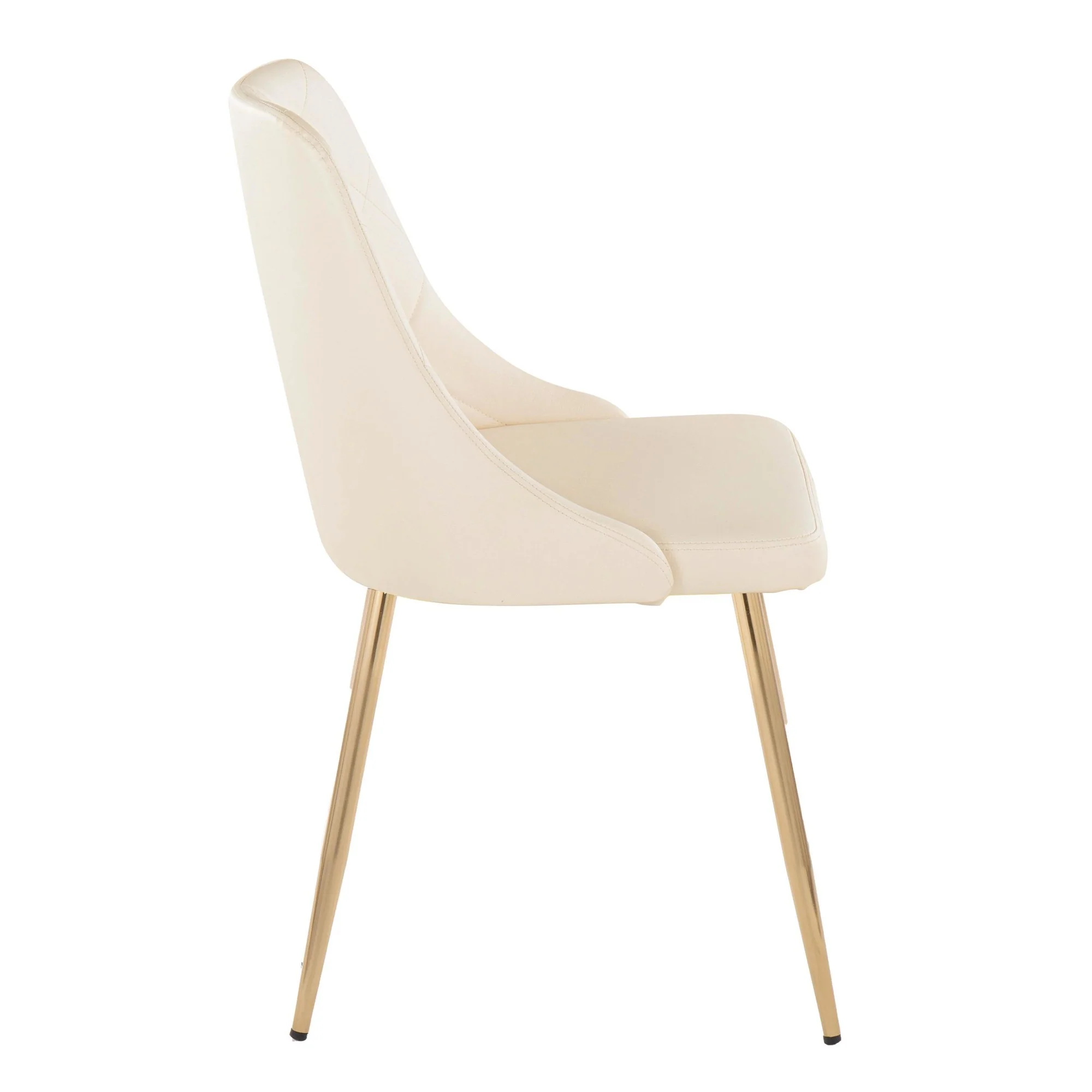 Giovanni Chair - Set of 2 Gold Metal, Cream PU By LumiSource - Image 4