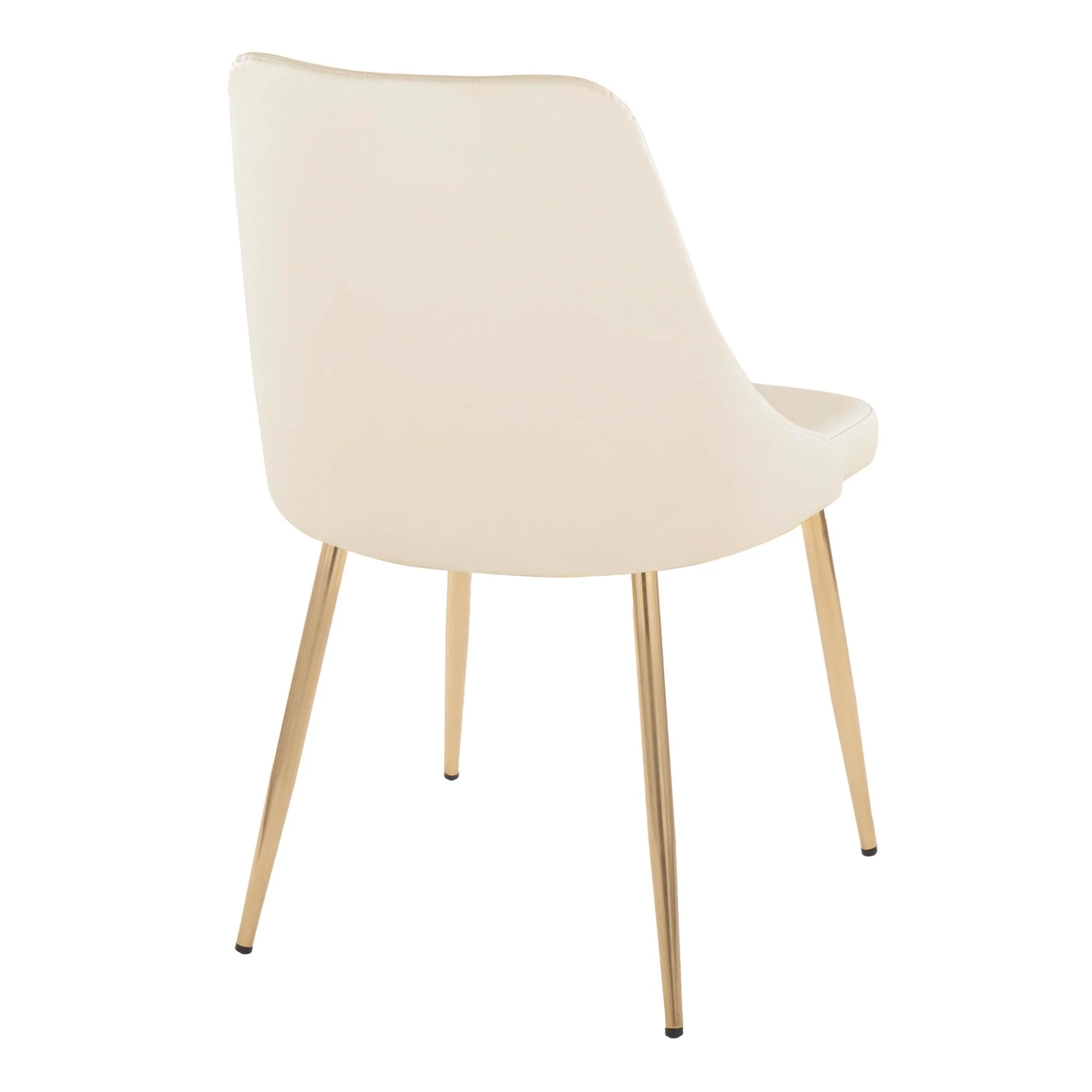 Giovanni Chair - Set of 2 Gold Metal, Cream PU By LumiSource - Image 5