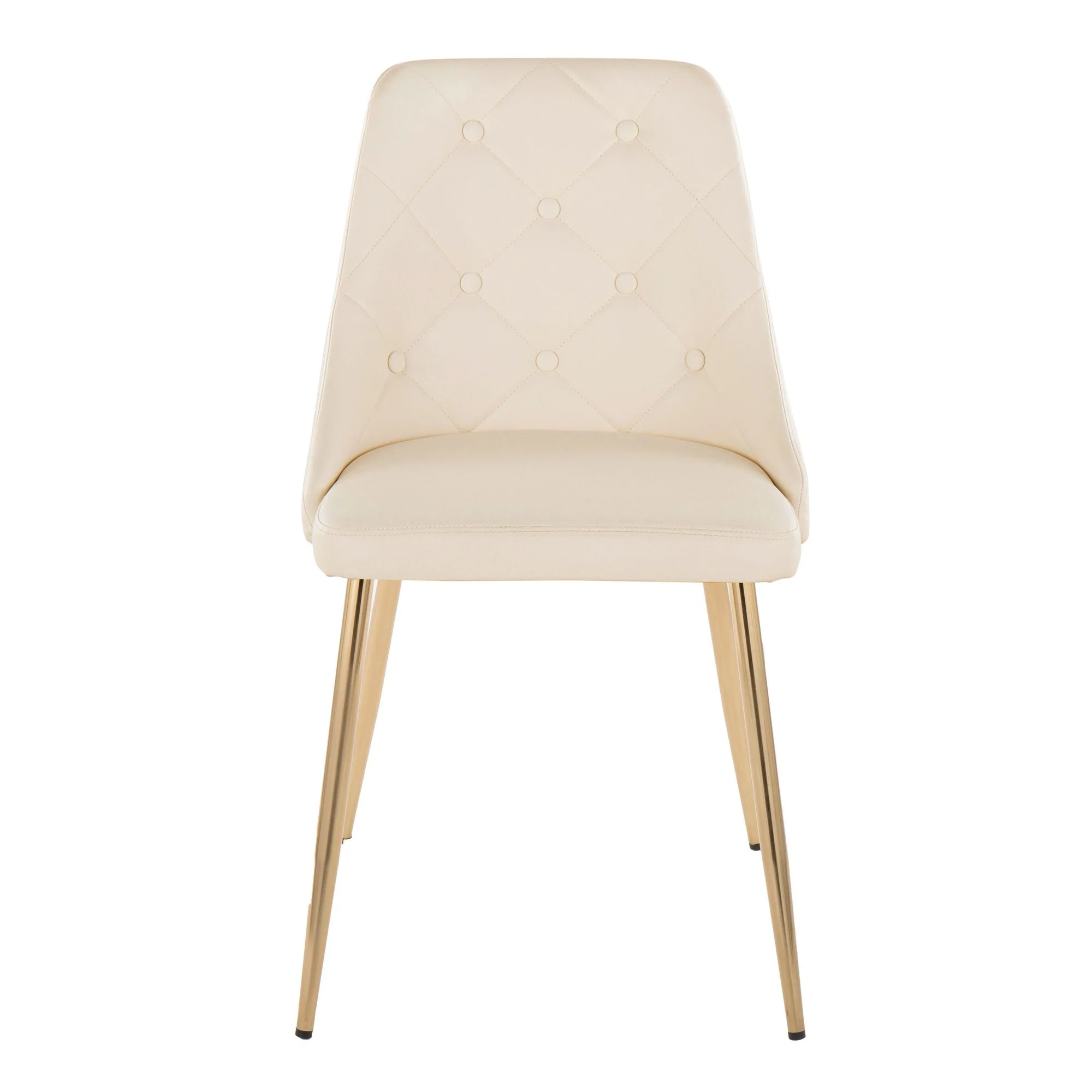 Giovanni Chair - Set of 2 Gold Metal, Cream PU By LumiSource - Image 7