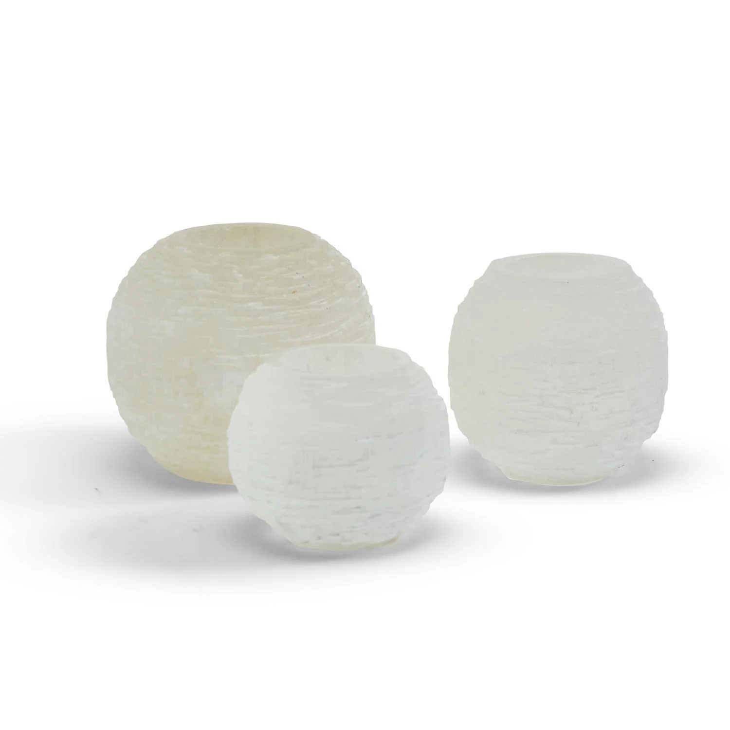 Glaciers Selenite Crystal Sphere Candleholder Set Of 12 By Tozai Home - Image 2