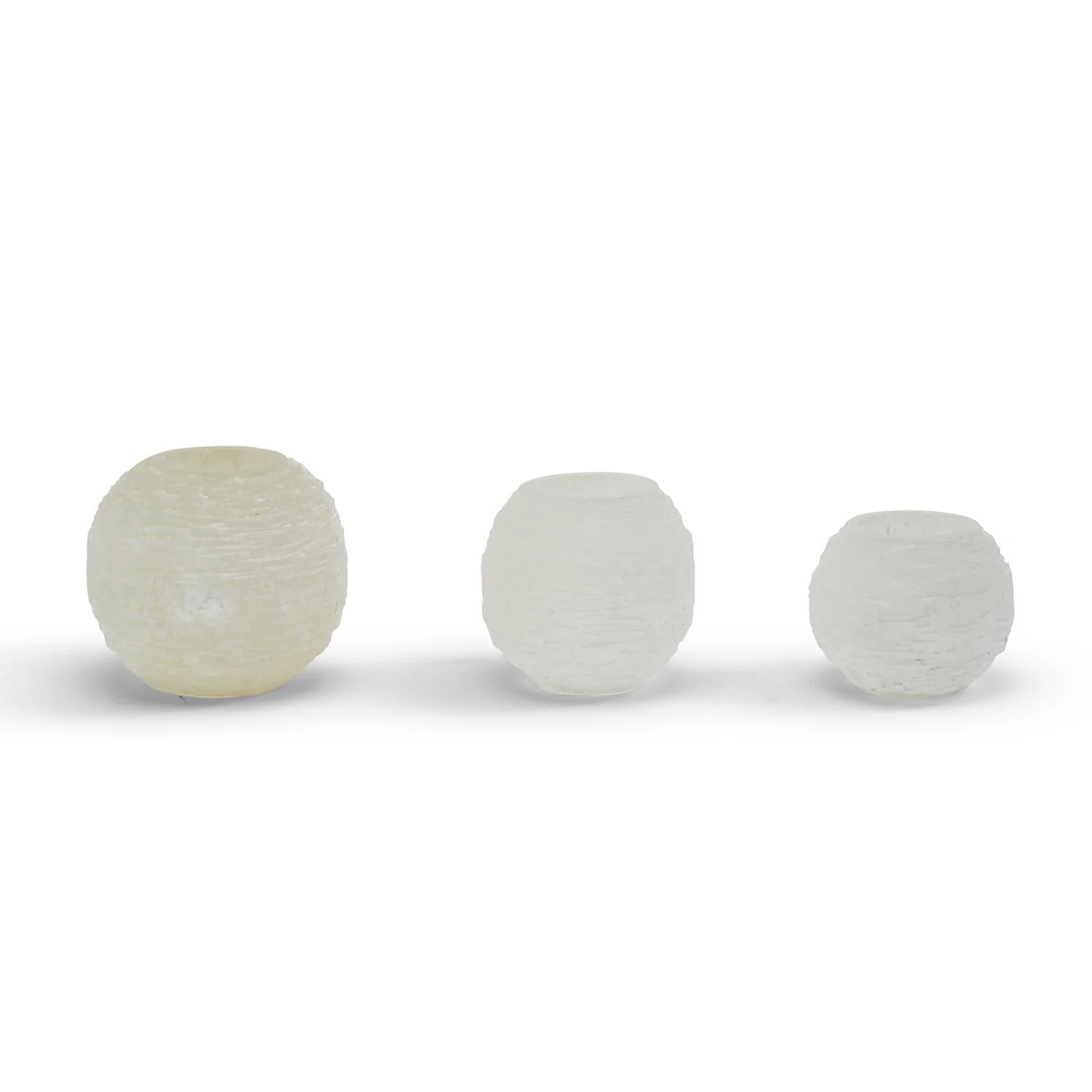 Glaciers Selenite Crystal Sphere Candleholder Set Of 12 By Tozai Home - Image 4