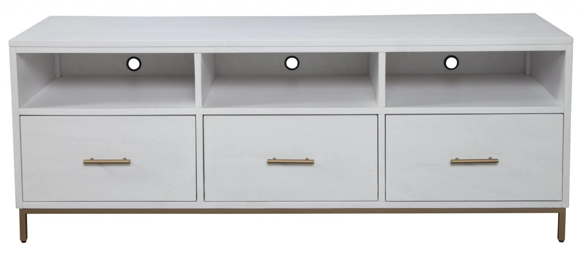 Glam White and Gold TV Console By Homeroots - Image 2