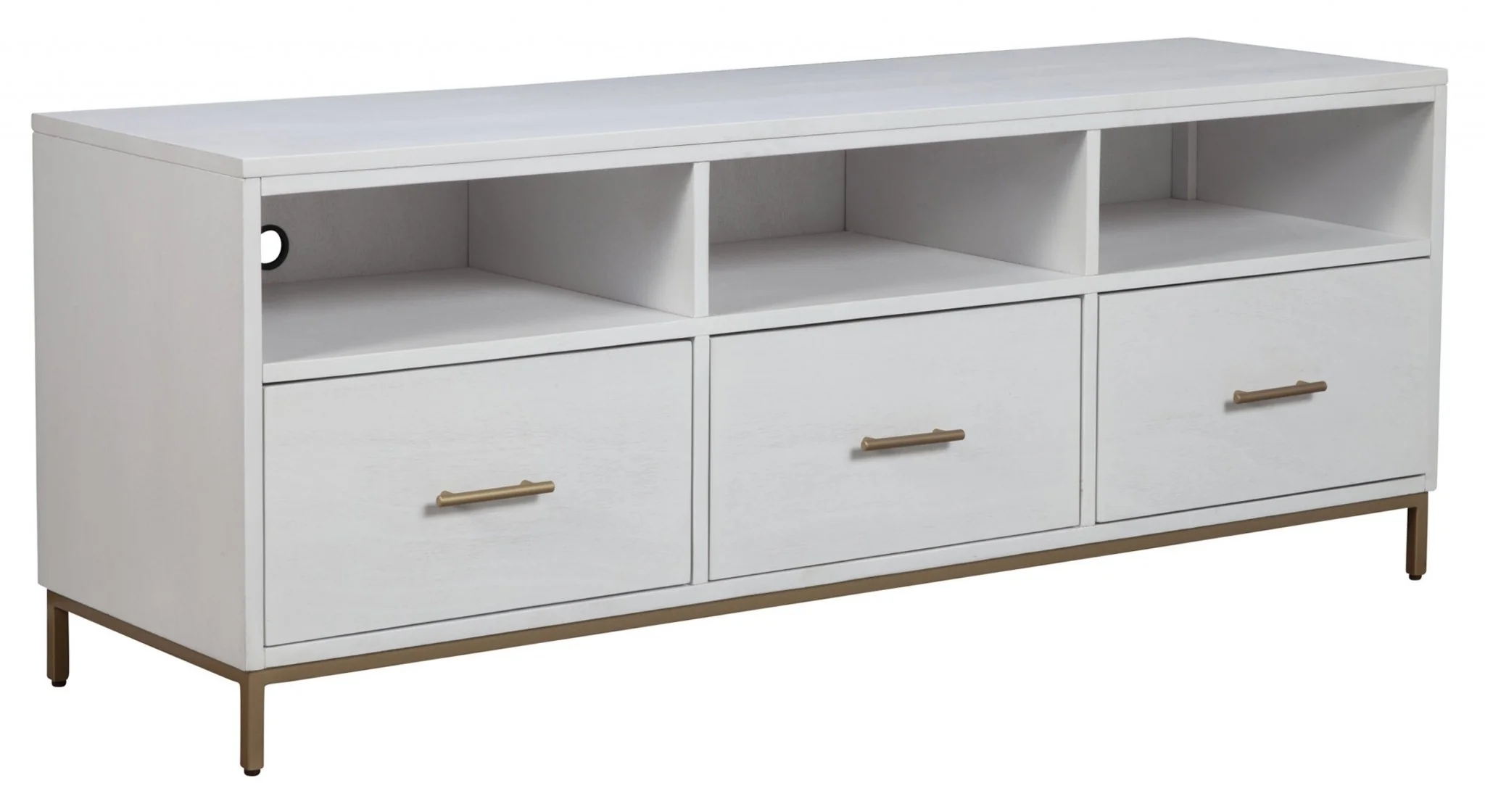 Glam White and Gold TV Console By Homeroots - Image 3