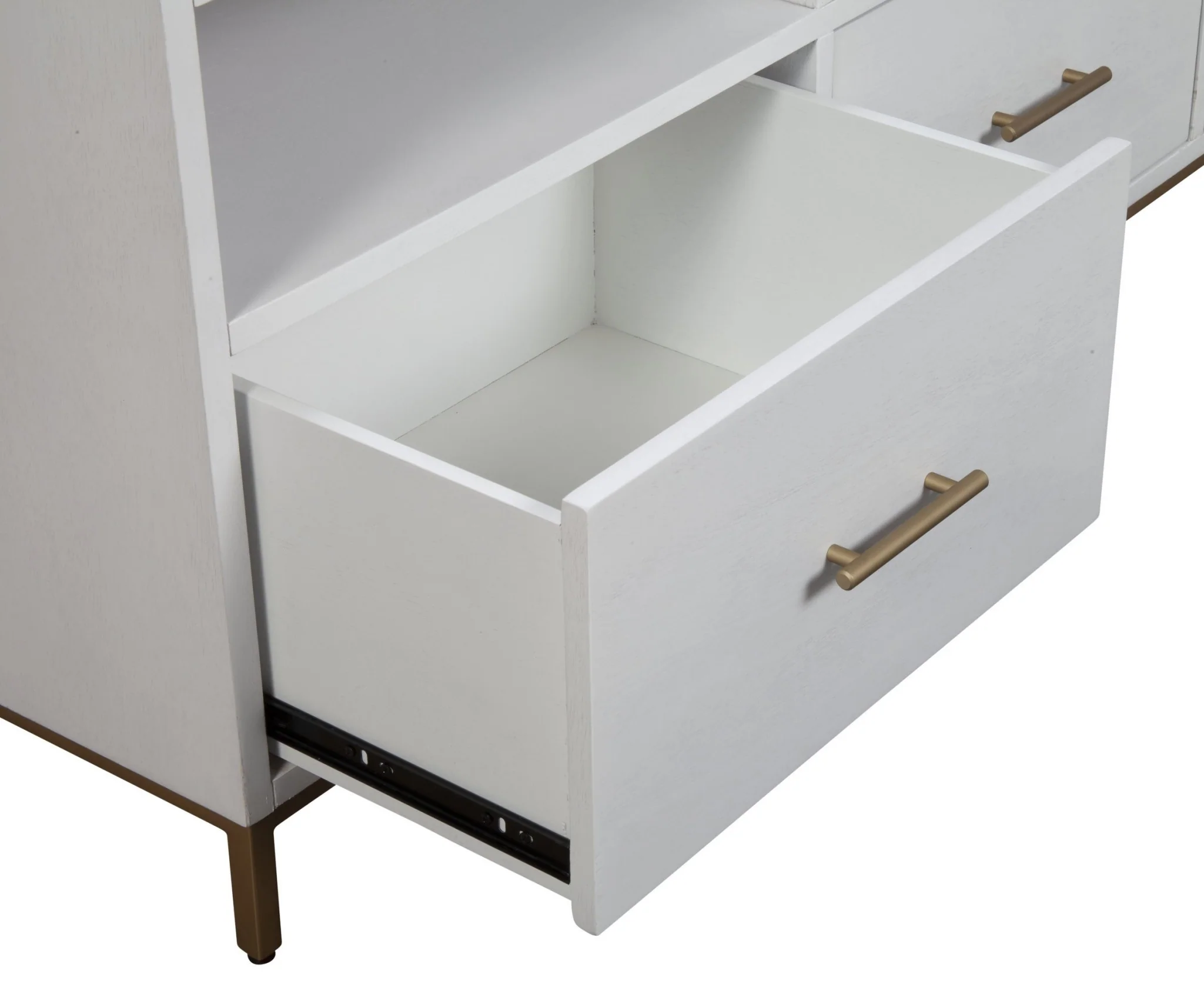 Glam White and Gold TV Console By Homeroots - Image 4