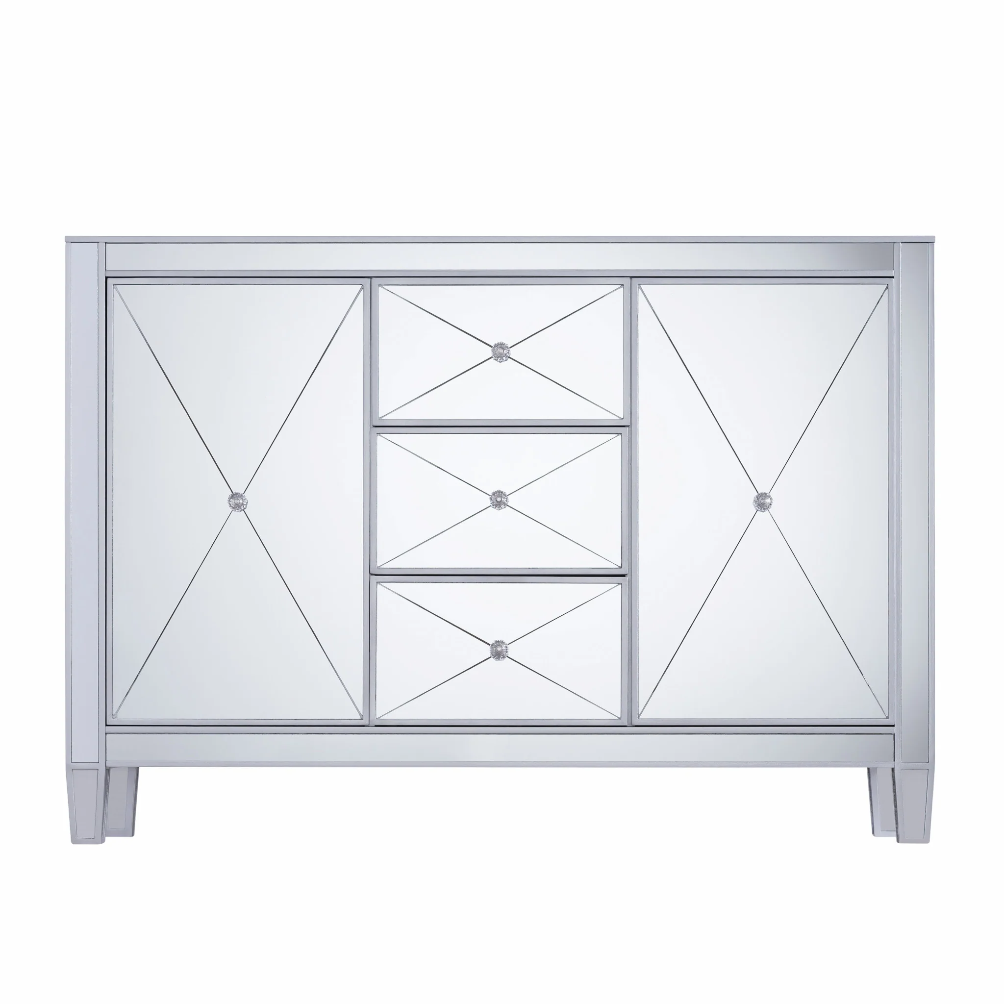 Glamorous Mirrored Bling Multi Storage Accent Cabinet By Homeroots - Image 4