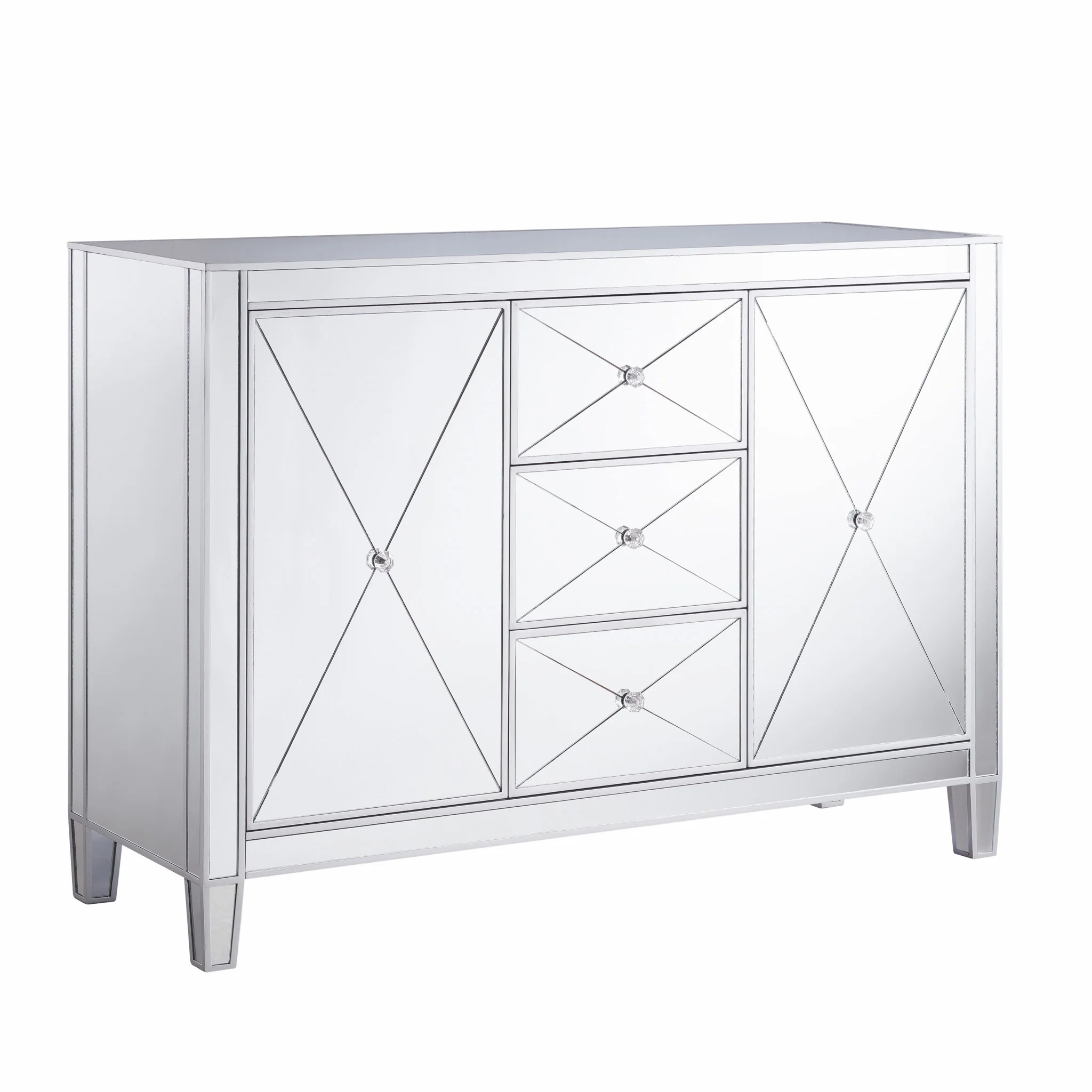 Glamorous Mirrored Bling Multi Storage Accent Cabinet By Homeroots - Image 5