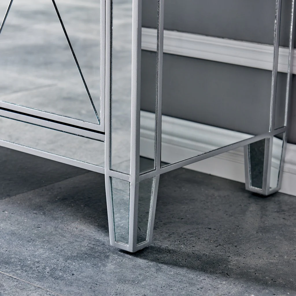 Glamorous Mirrored Bling Three Door Accent Cabinet By Homeroots - Image 2