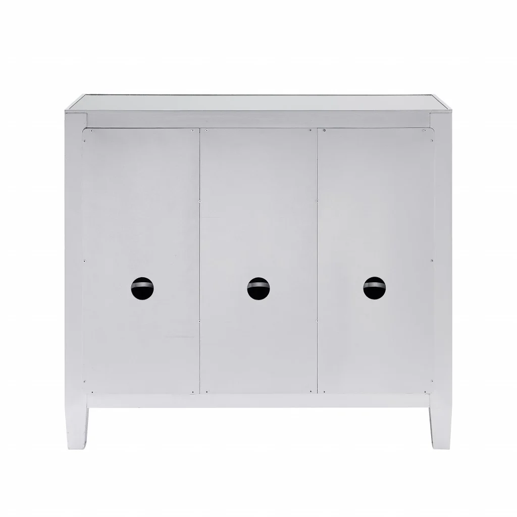 Glamorous Mirrored Bling Three Door Accent Cabinet By Homeroots - Image 7