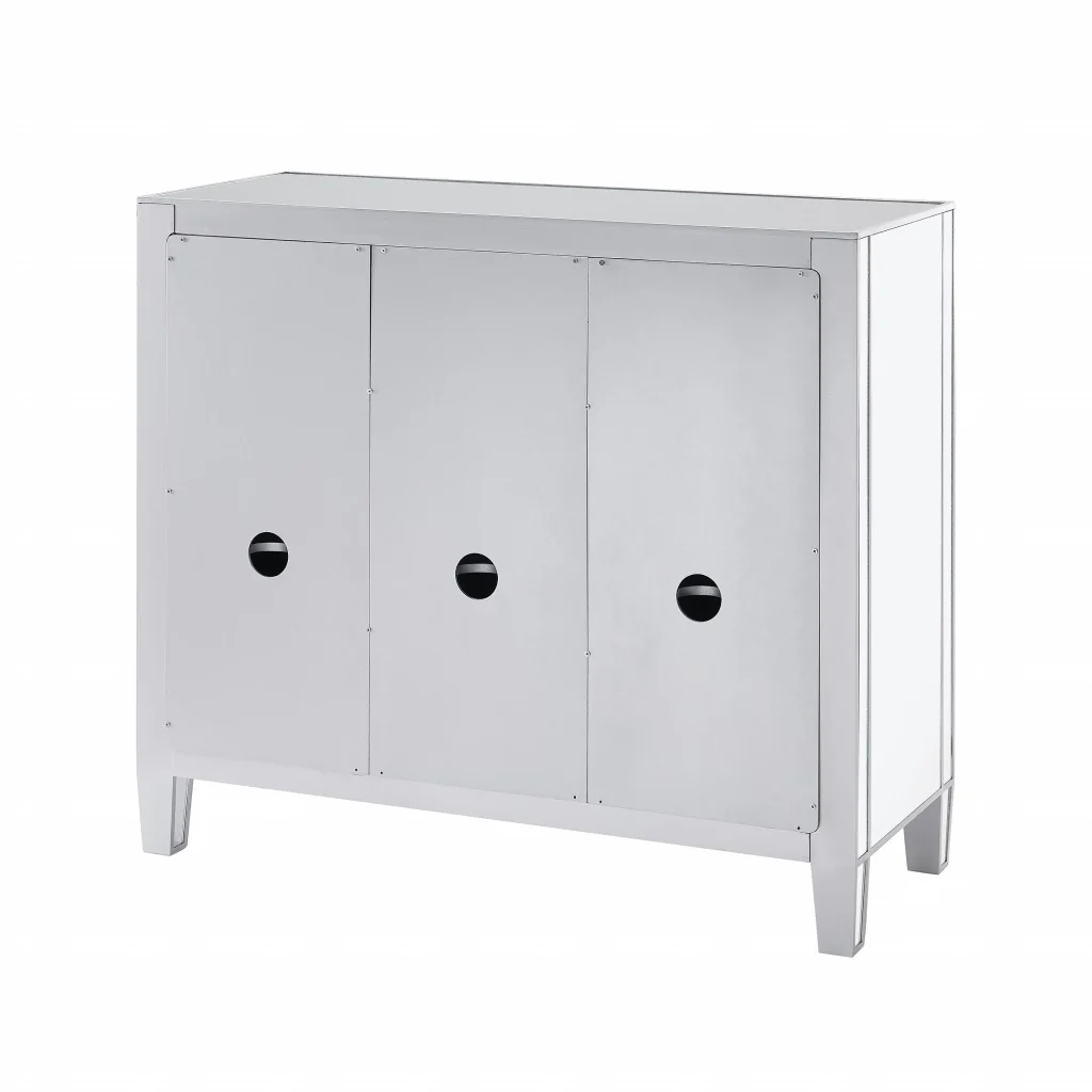 Glamorous Mirrored Bling Three Door Accent Cabinet By Homeroots - Image 8