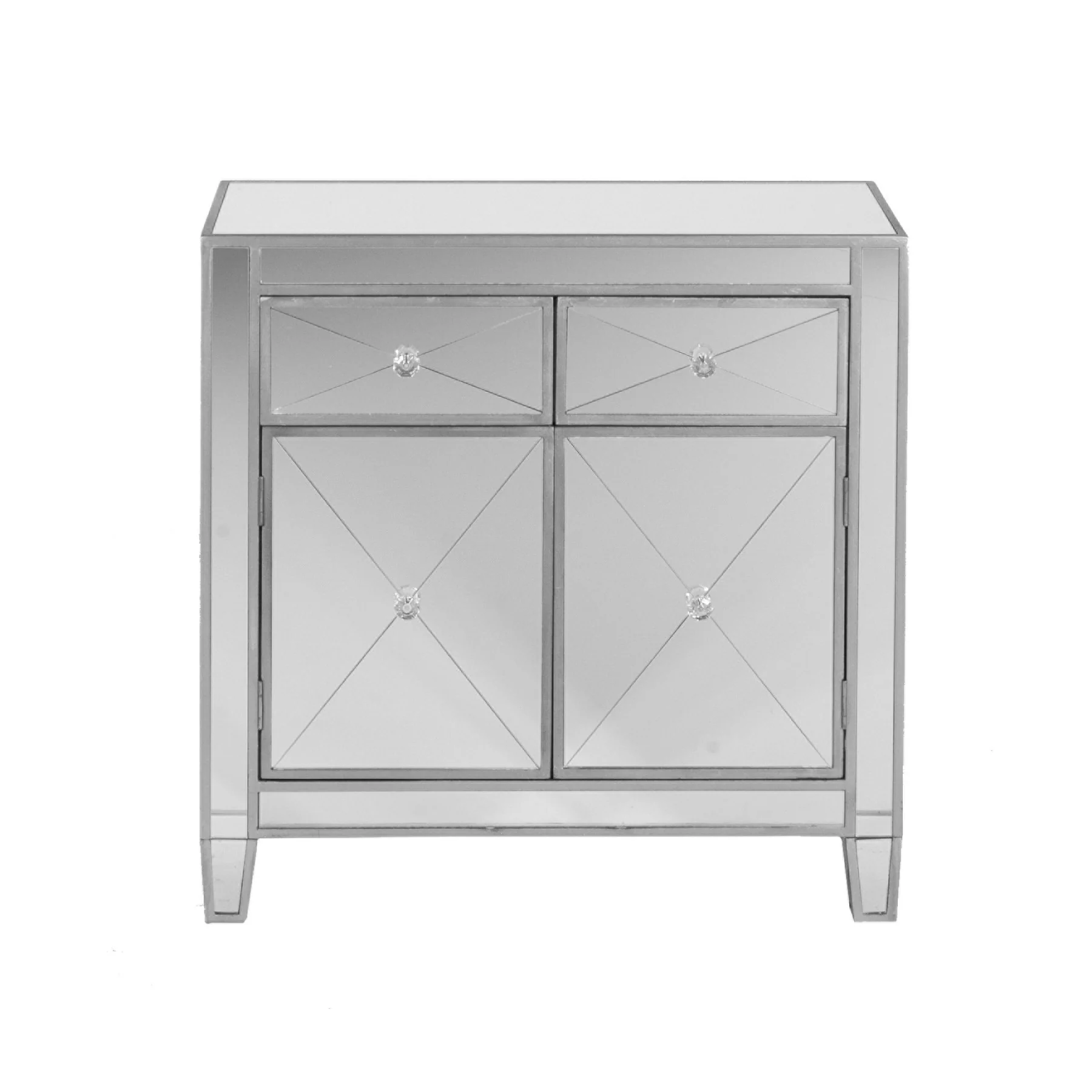 Glamorous Mirrored Bling Two Door Storage Accent Cabinet By Homeroots - Image 5
