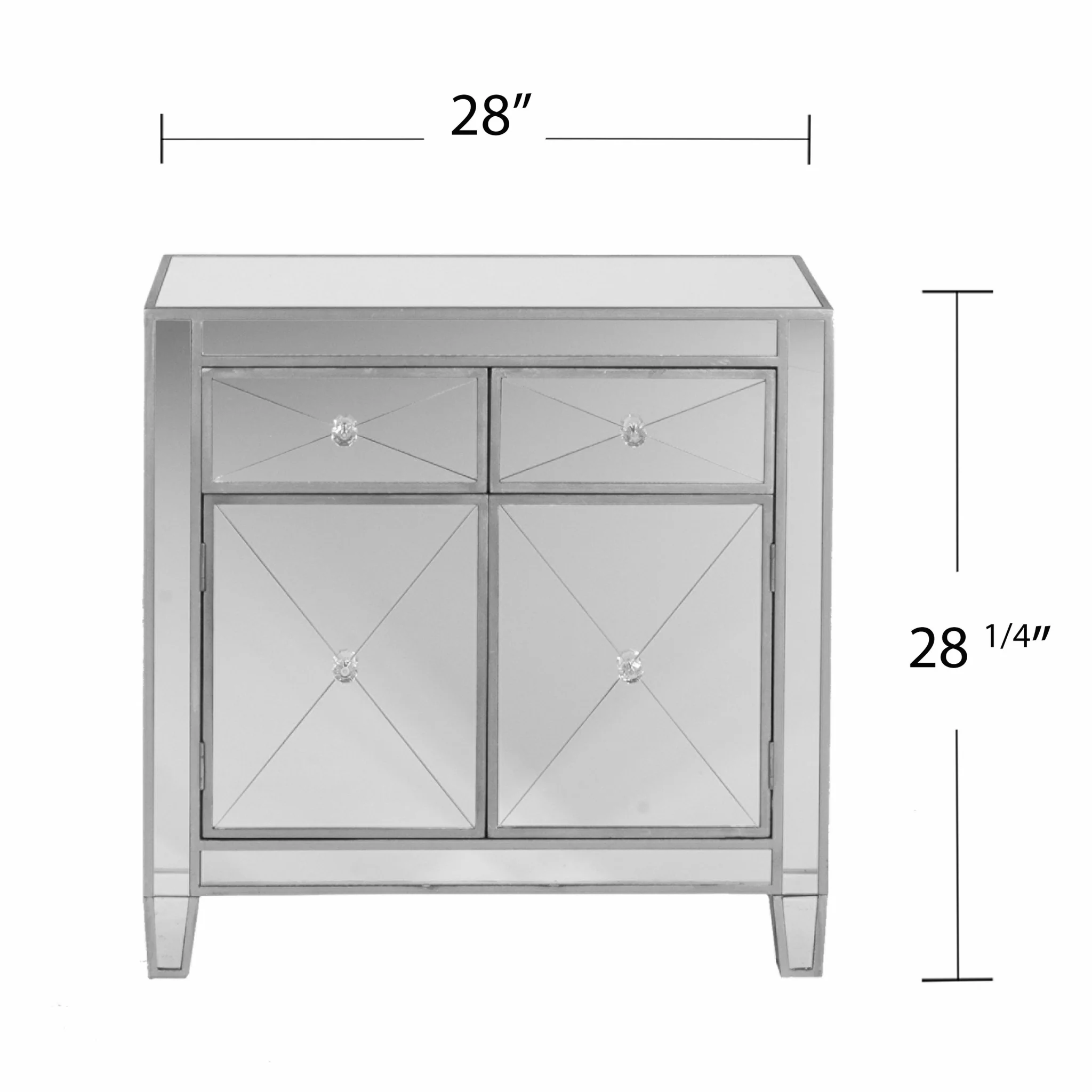 Glamorous Mirrored Bling Two Door Storage Accent Cabinet By Homeroots - Image 8