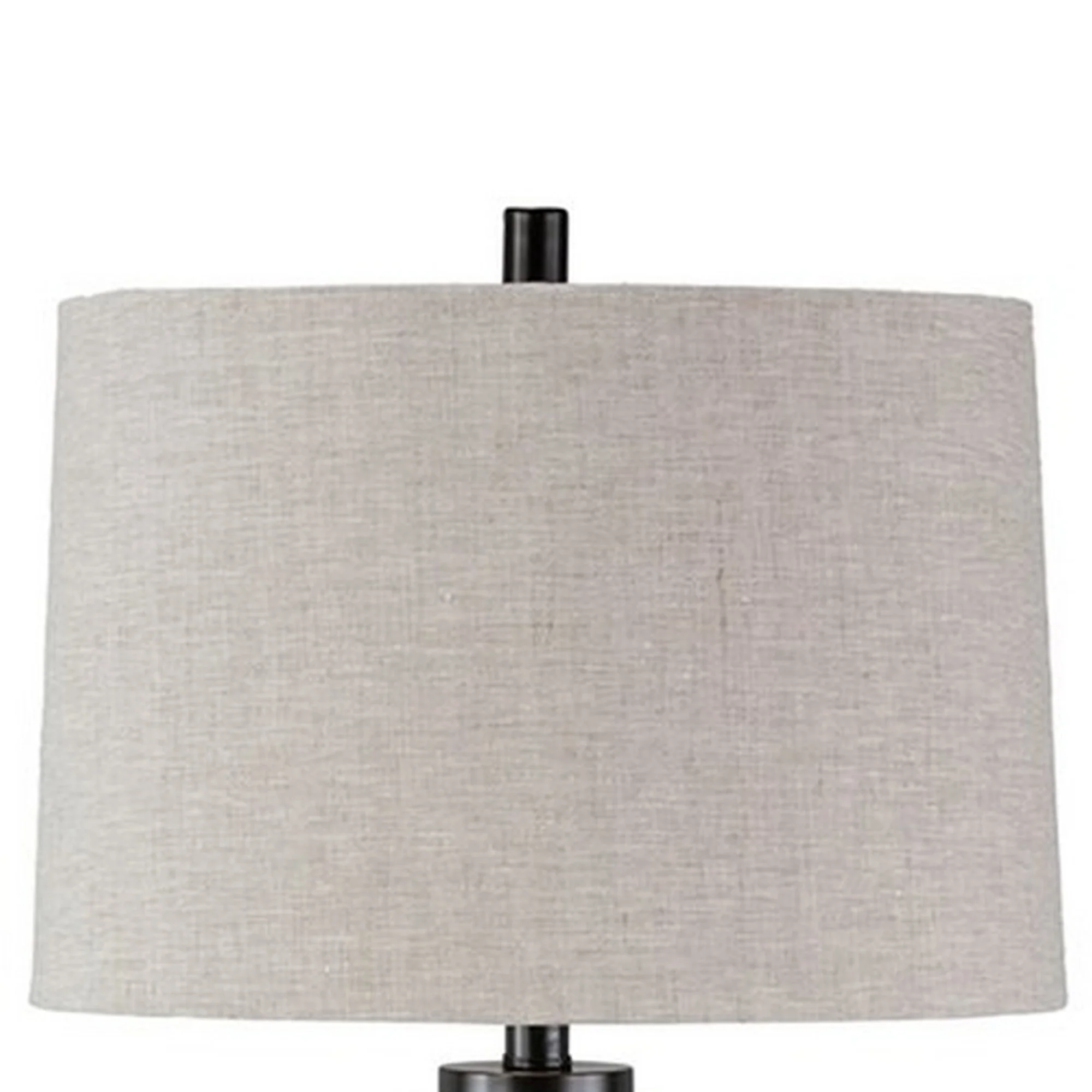 Glass And Metal Frame Table Lamp With Fabric Shade Gray And Black By Benzara - Image 5
