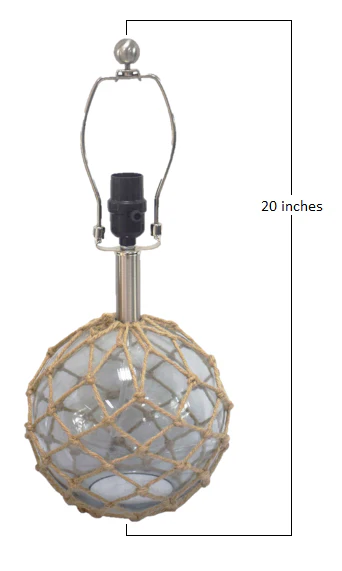 Glass and Net Finish Table Lamp Base Only By Homeroots - Image 2