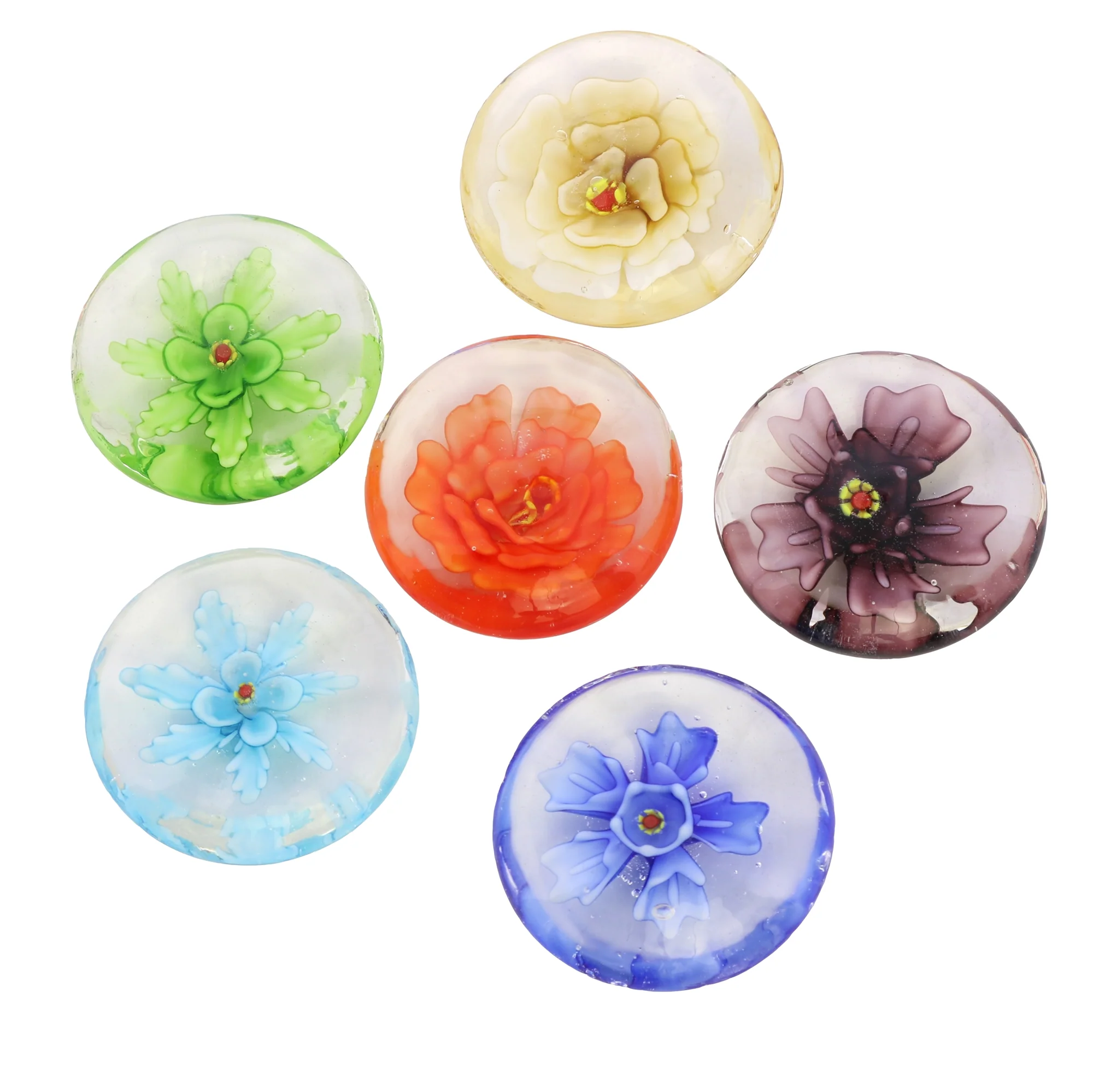Glass Enclave Flowers, Bag of 6 Assorted Set Of 2 By HomArt - Image 2