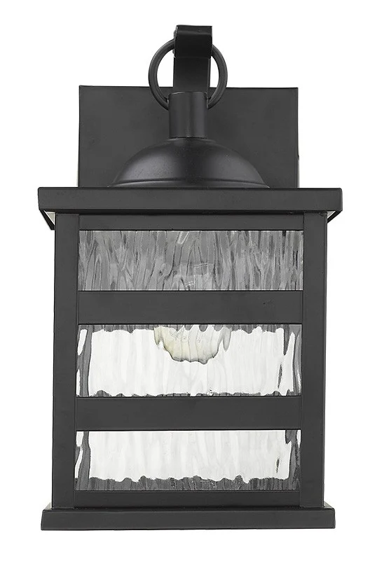 Glass panel Matte Black Outdoor Hanging Light By Homeroots - Image 4