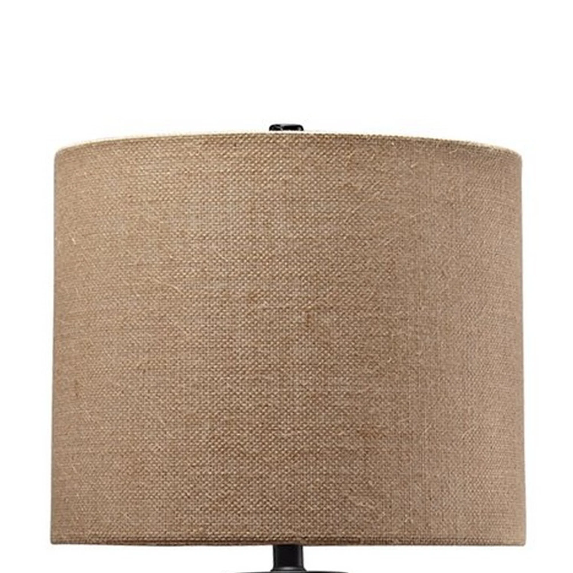 Glass Table Lamp With Fabric Drum Shade Gold And Beige By Benzara - Image 5