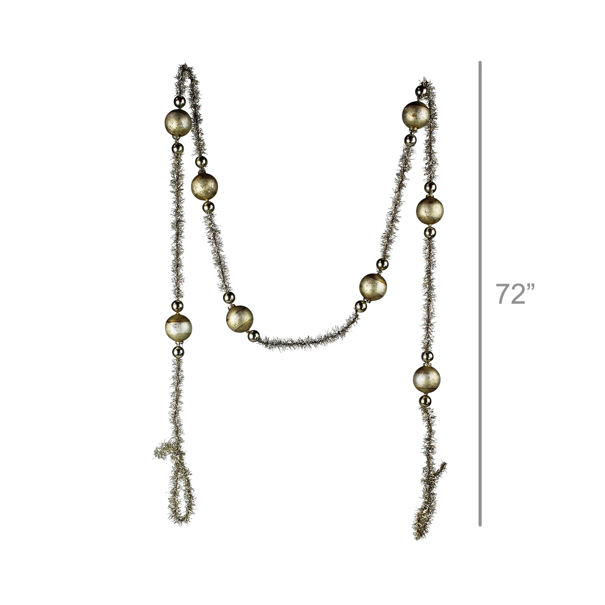 Glass & Tinsel Garland, Gold Set Of 2 By HomArt - Image 3