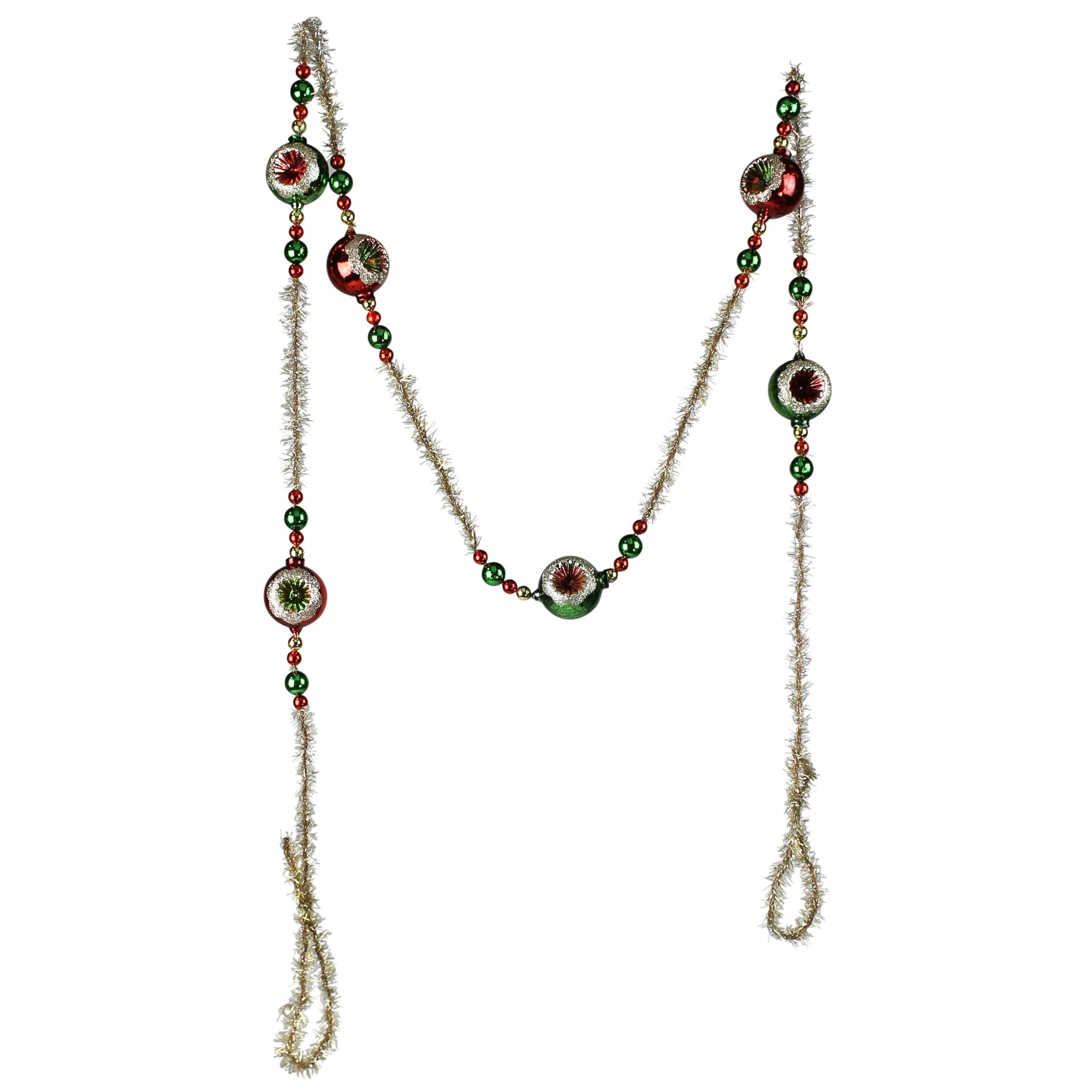 Glass & Tinsel Garland, Gold Set Of 2 By HomArt - Image 4