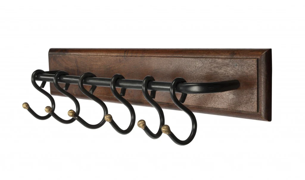 Glendo Iron & Wood Wall Rack By Homeroots - Image 3