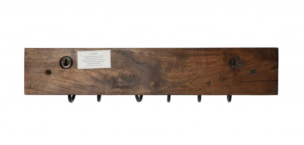 Glendo Iron & Wood Wall Rack By Homeroots - Image 4