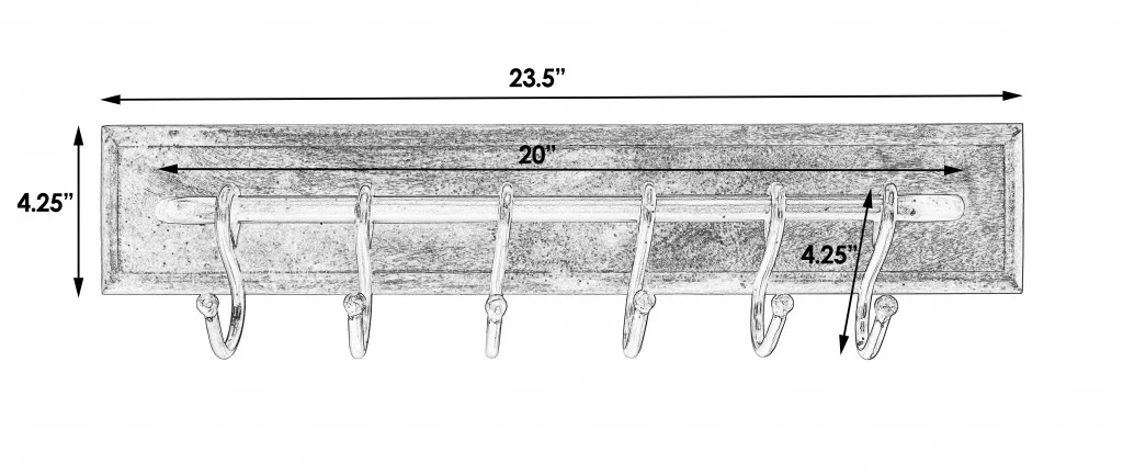 Glendo Iron & Wood Wall Rack By Homeroots - Image 7