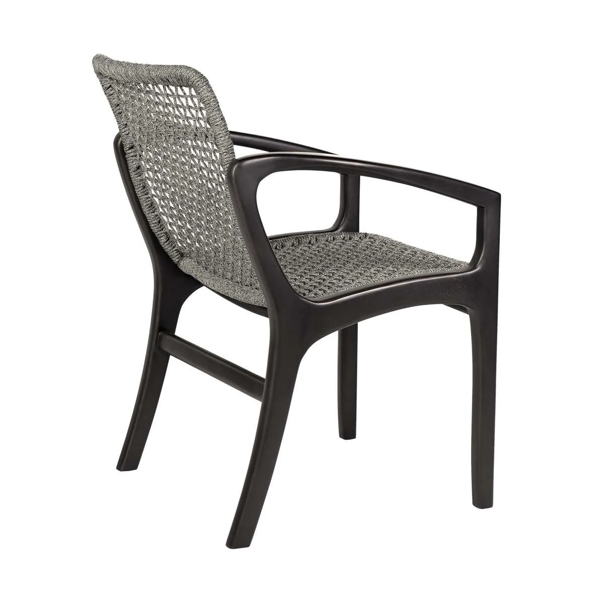 Glendora Beckham Outdoor Patio 7 Piece Live Edge Dining Set in Eucalyptus Wood and Gray Rope By Armen Living - Image 3