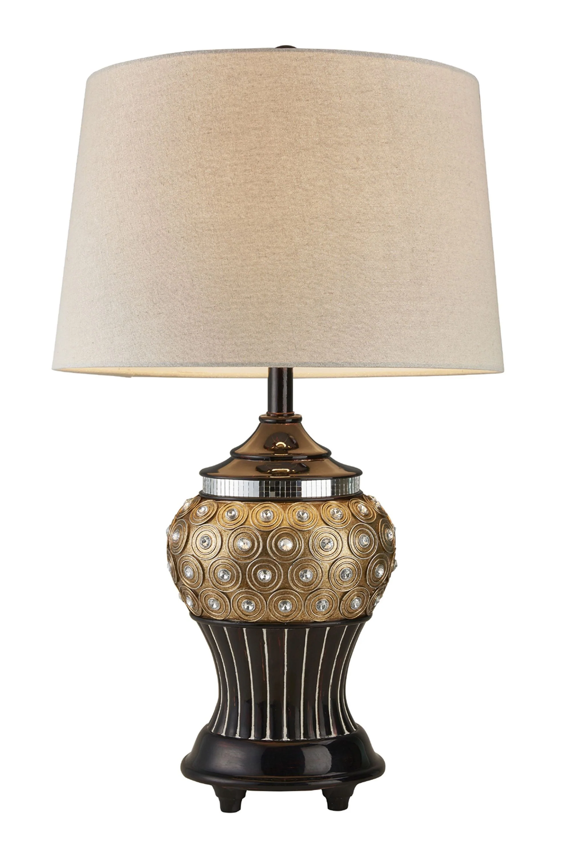 Glitzy Gold Bejeweled Table Lamp By Homeroots - Image 3