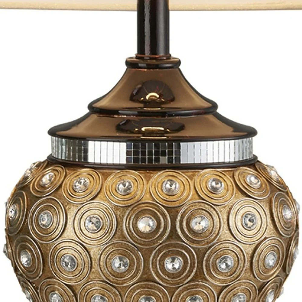 Glitzy Gold Bejeweled Table Lamp By Homeroots - Image 4