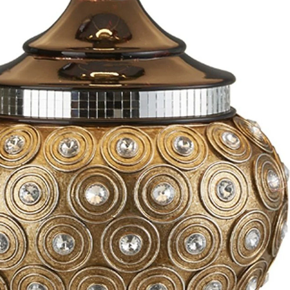 Glitzy Gold Bejeweled Table Lamp By Homeroots - Image 5