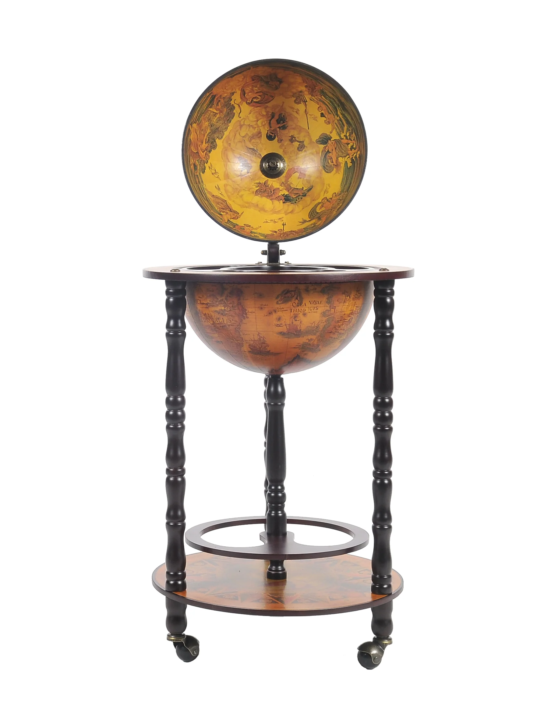 Globe Bar Table mm Legs Stand Red By Homeroots - Image 2