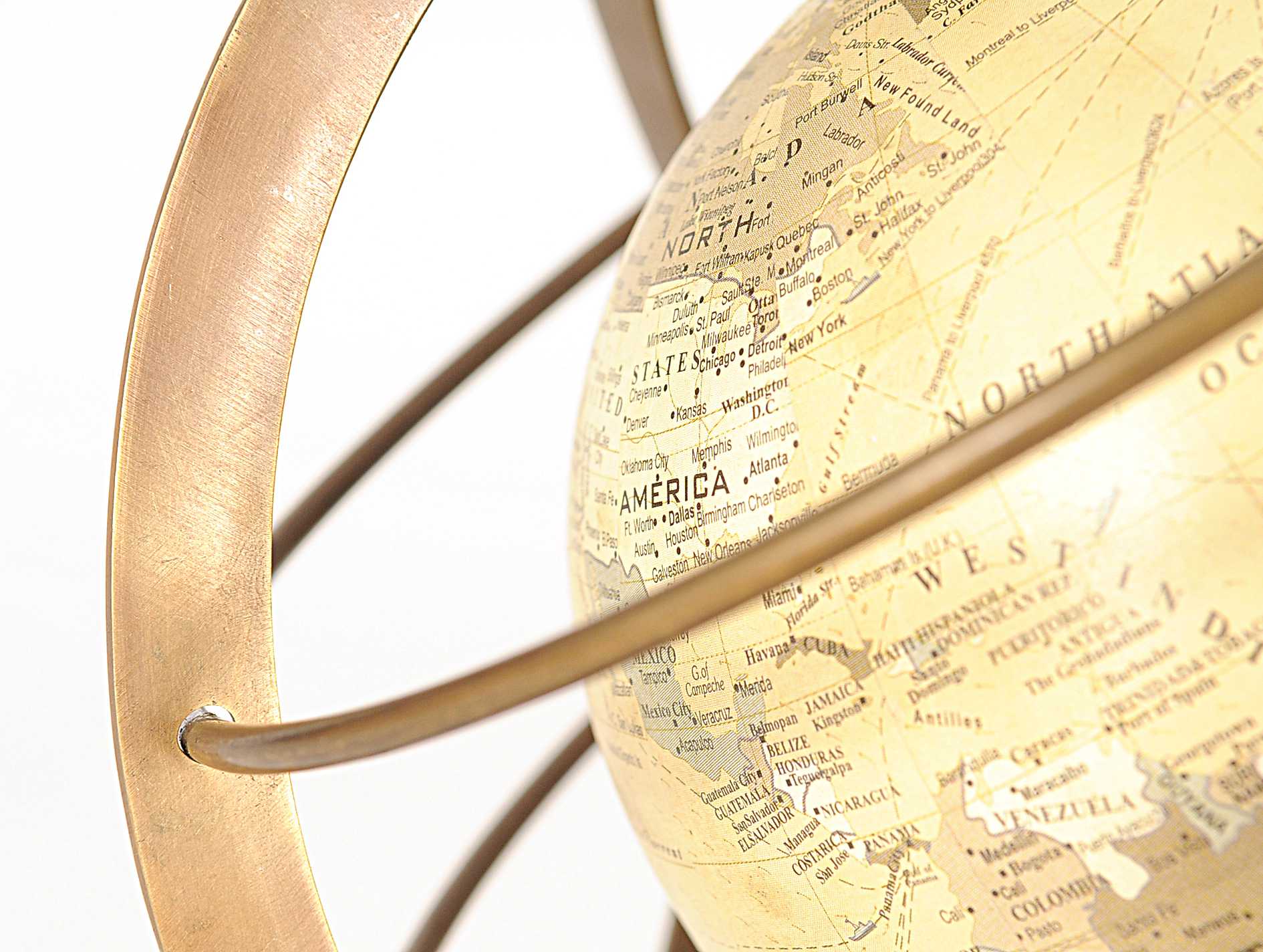 Globe in Brass Rings By Homeroots - Image 5