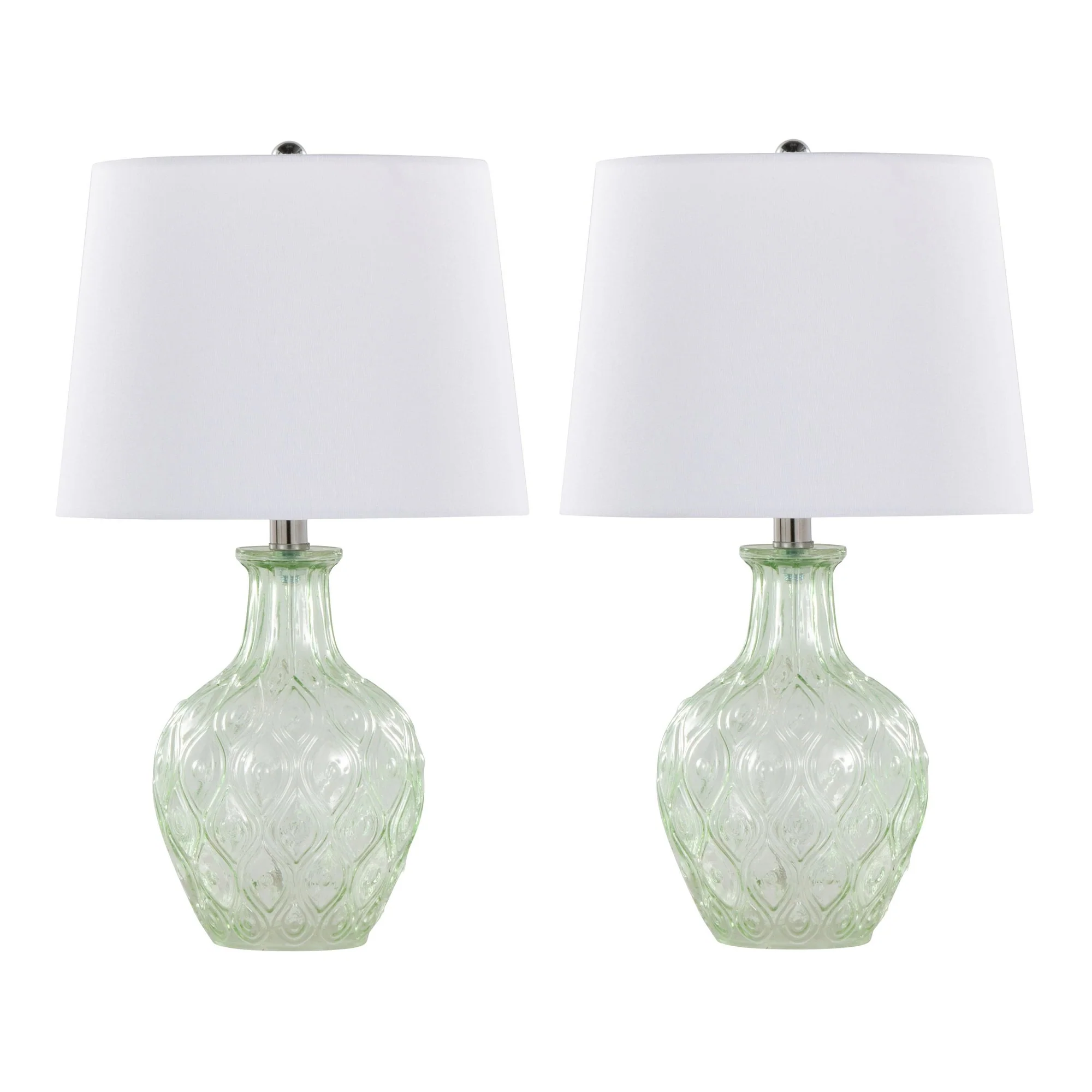 Gloria Round 20" Glass Accent Lamp - Set of 2 By LumiSource - GTG21-GLORIARN CRCHRW2 - Image 14