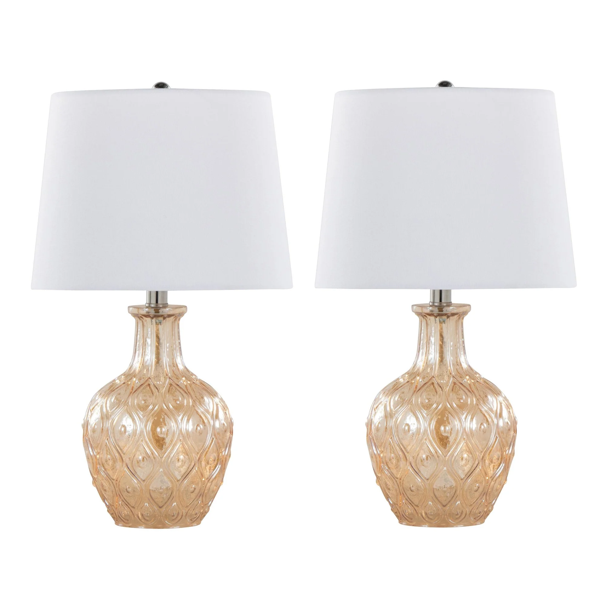 Gloria Round 20" Glass Accent Lamp - Set of 2 By LumiSource - GTG21-GLORIARN CRCHRW2 - Image 3
