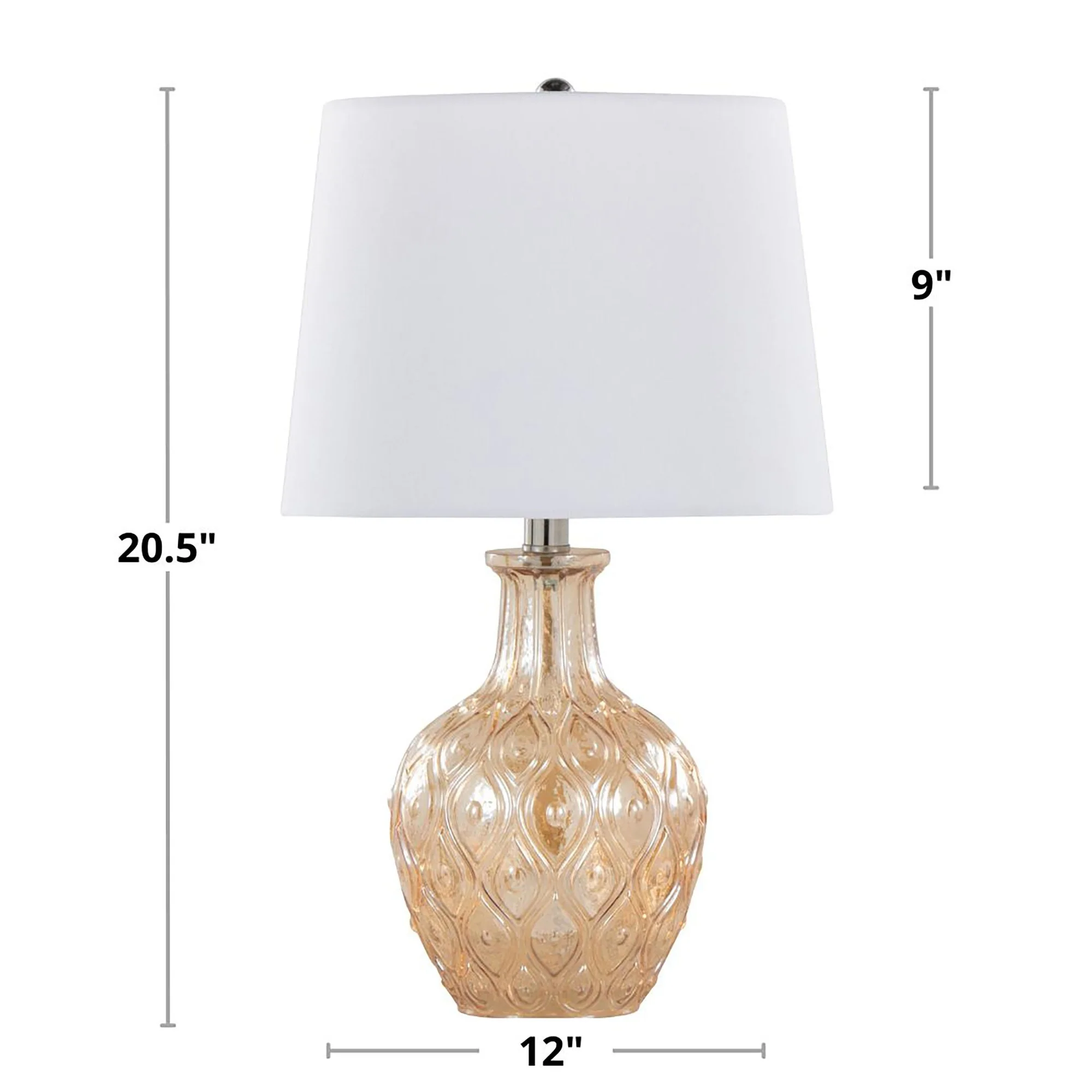 Gloria Round 20" Glass Accent Lamp - Set of 2 By LumiSource - GTG21-GLORIARN CRCHRW2 - Image 6