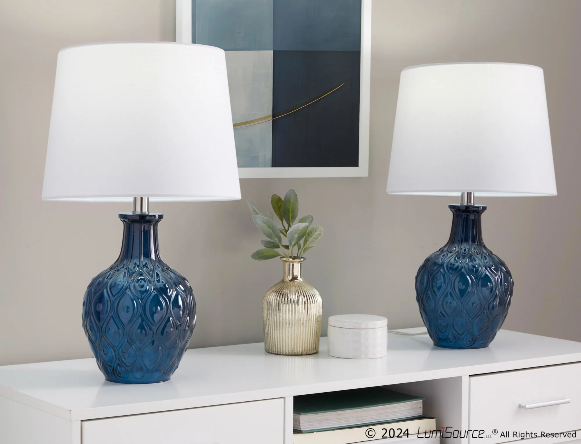 Gloria Round 20" Glass Accent Lamp - Set of 2 By LumiSource - GTG21-GLORIARN CRCHRW2 - Image 7