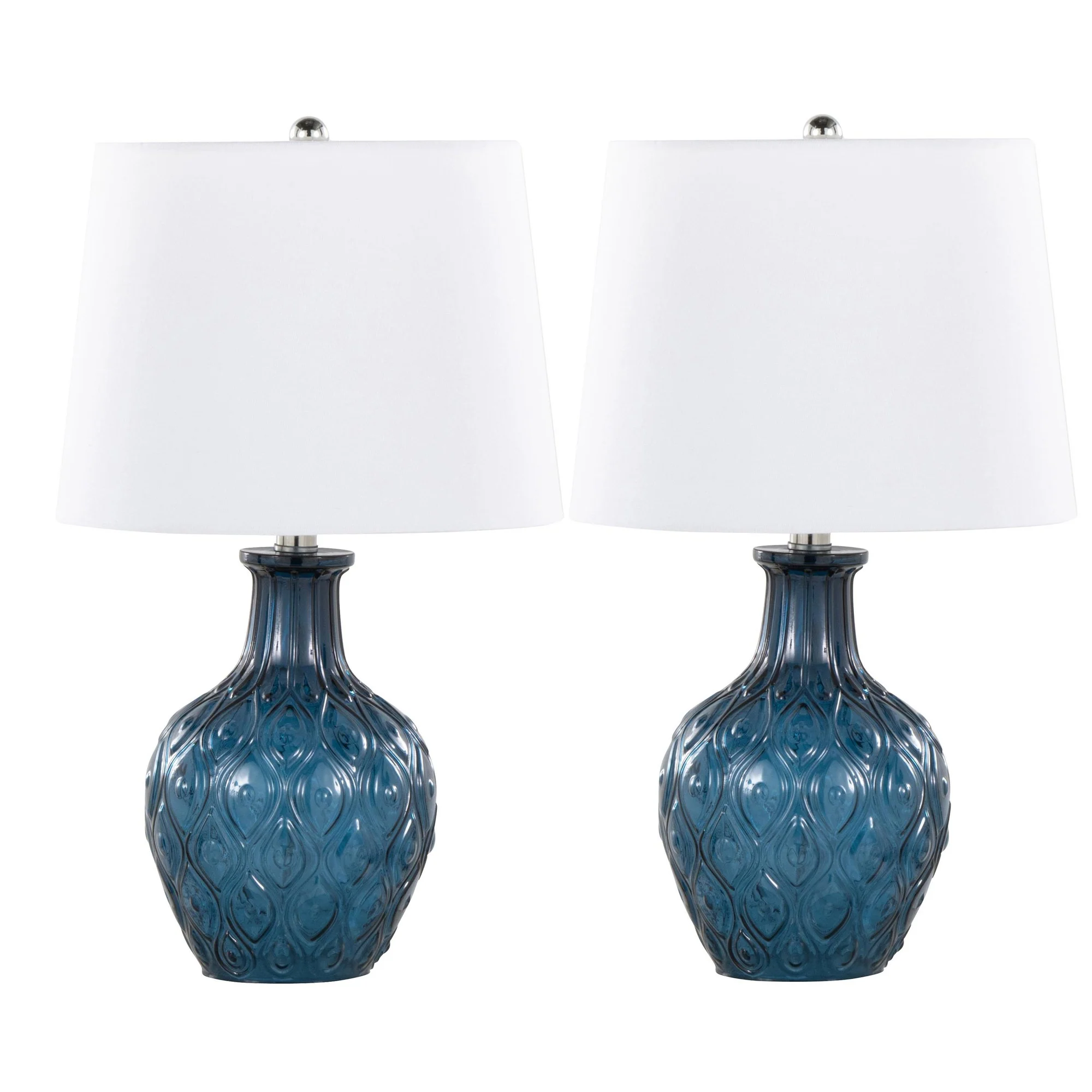 Gloria Round 20" Glass Accent Lamp - Set of 2 By LumiSource - GTG21-GLORIARN CRCHRW2 - Image 9