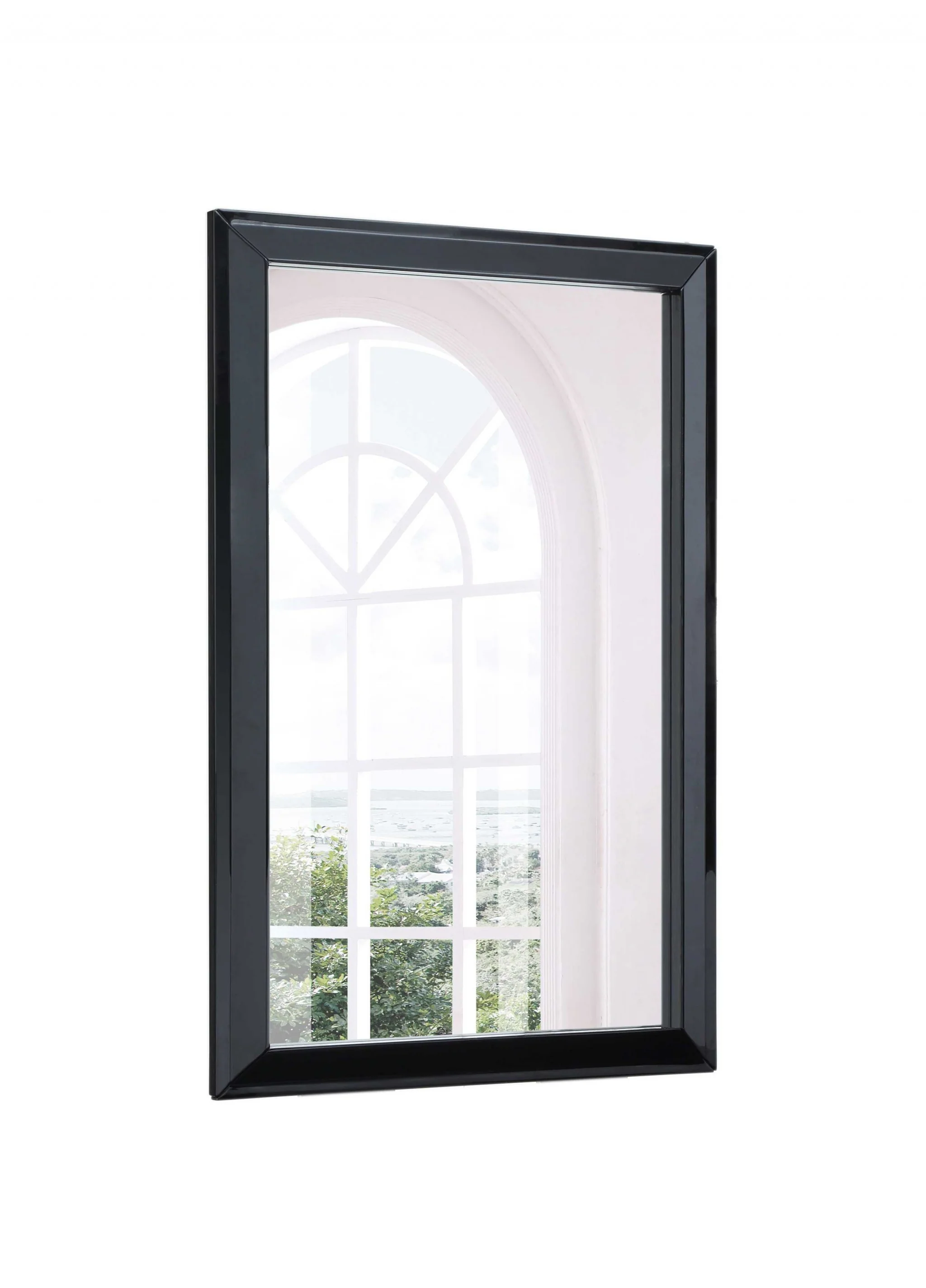Gloss Black Glass Mirror By Homeroots - Image 3