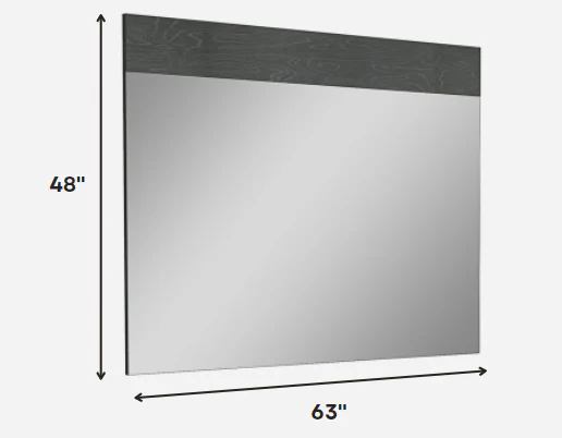 Gloss Grey Glass Mirror By Homeroots - Image 2