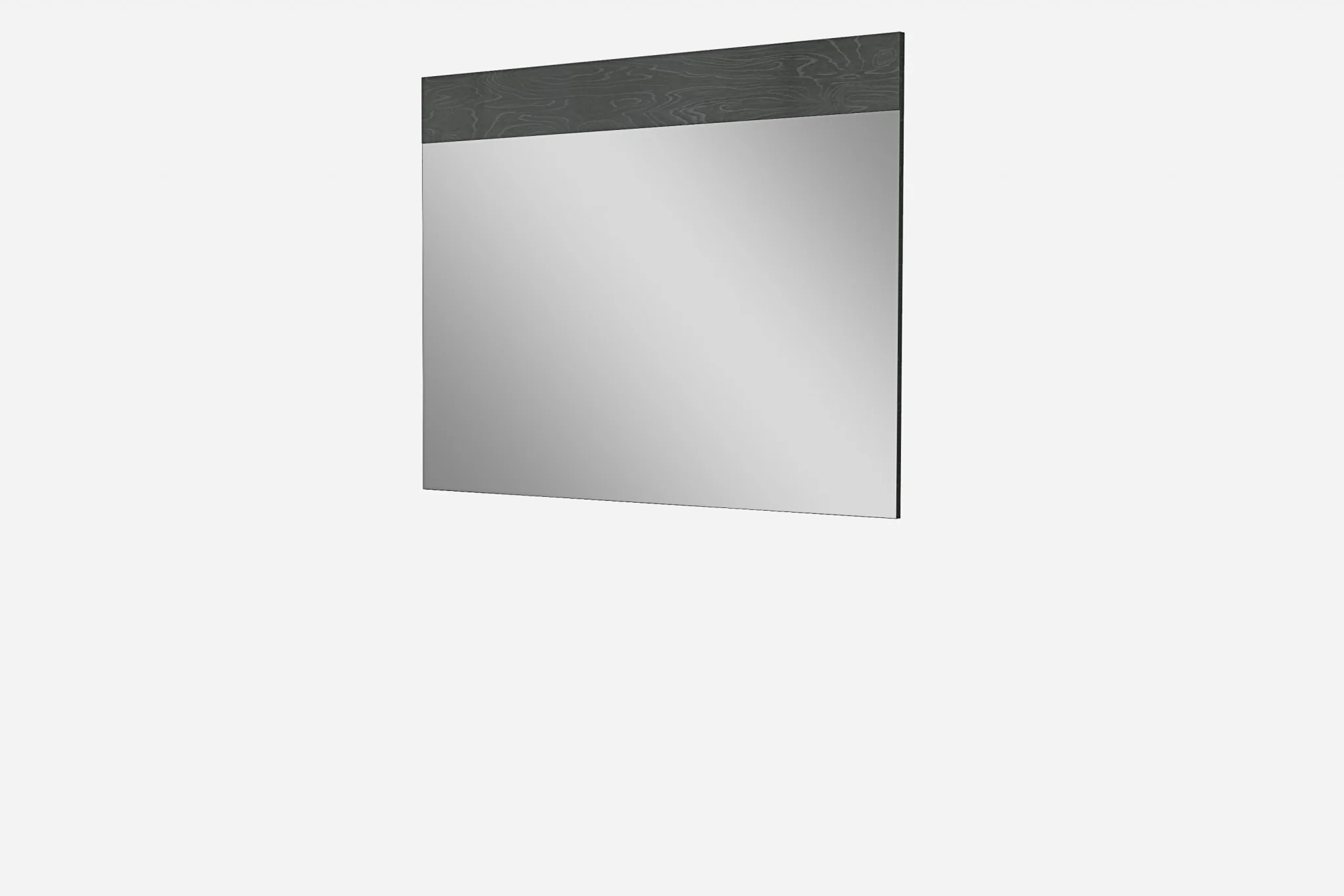 Gloss Grey Glass Mirror By Homeroots - Image 3