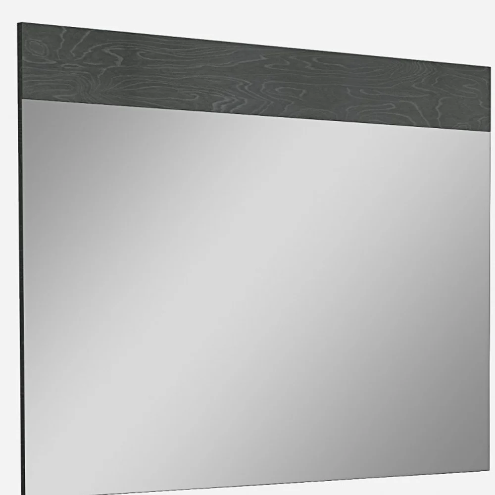 Gloss Grey Glass Mirror By Homeroots - Image 4