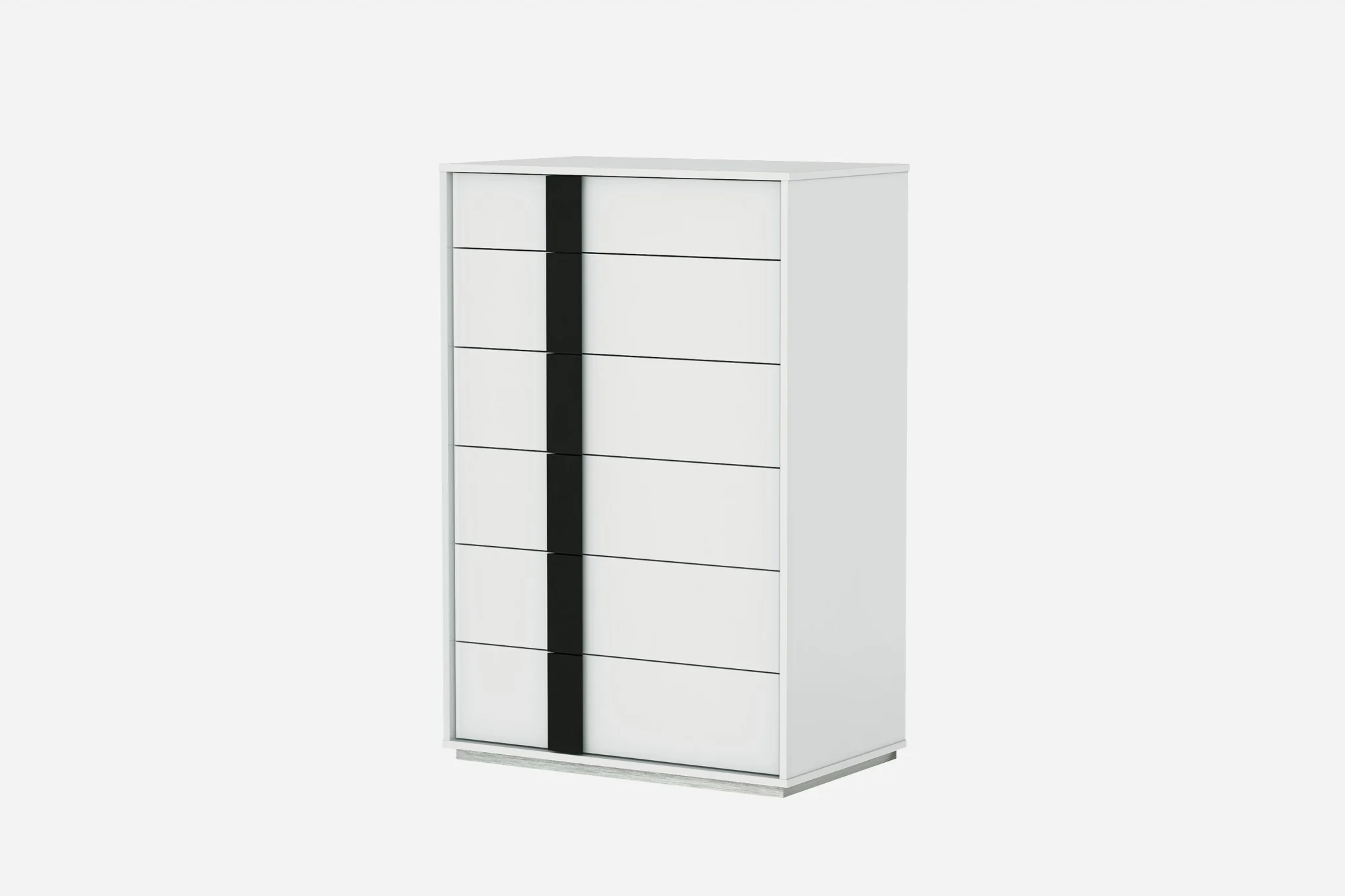 Gloss White Stainless Steel Drawer Chest By Homeroots - Image 3