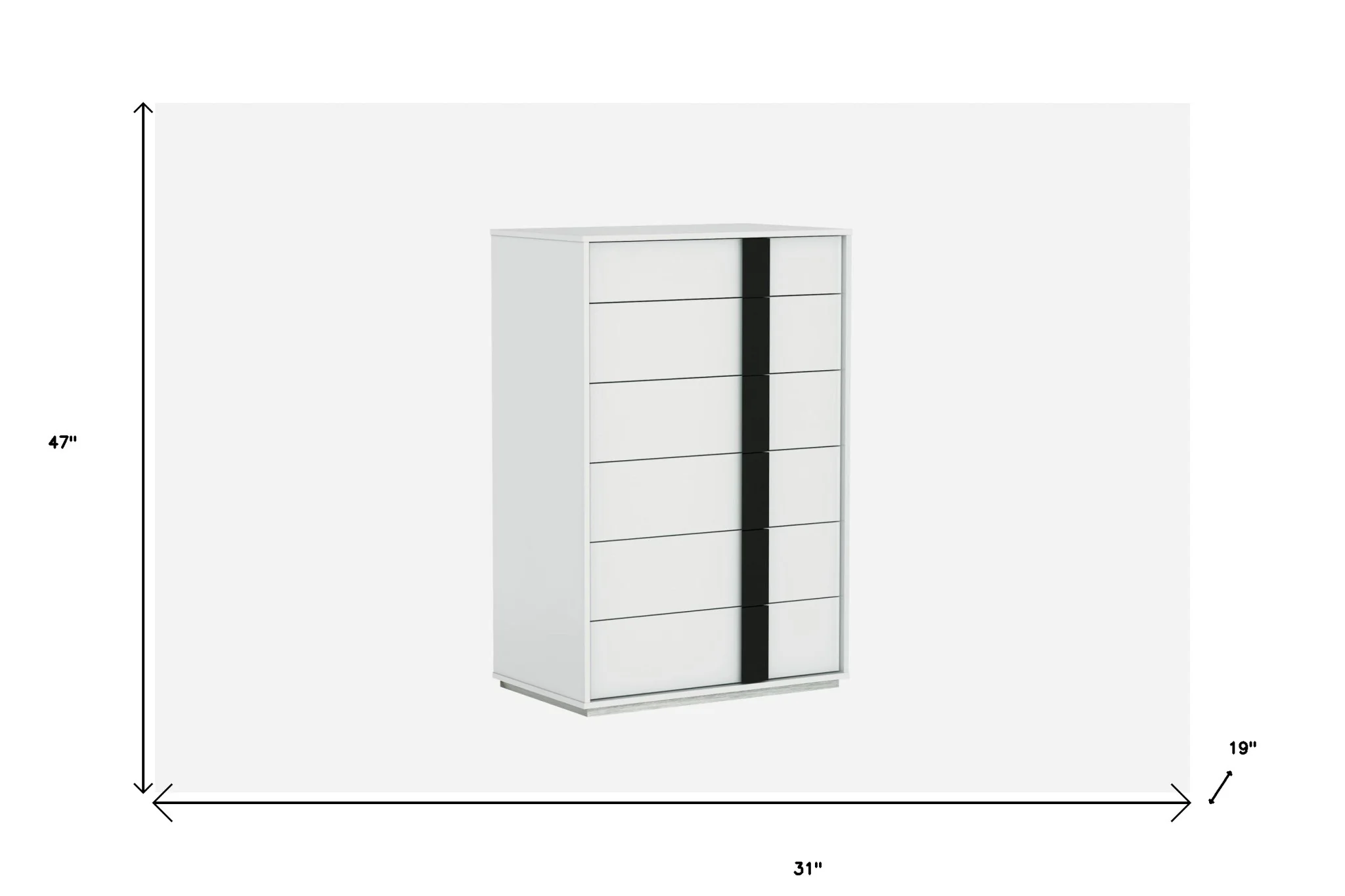 Gloss White Stainless Steel Drawer Chest By Homeroots - Image 5