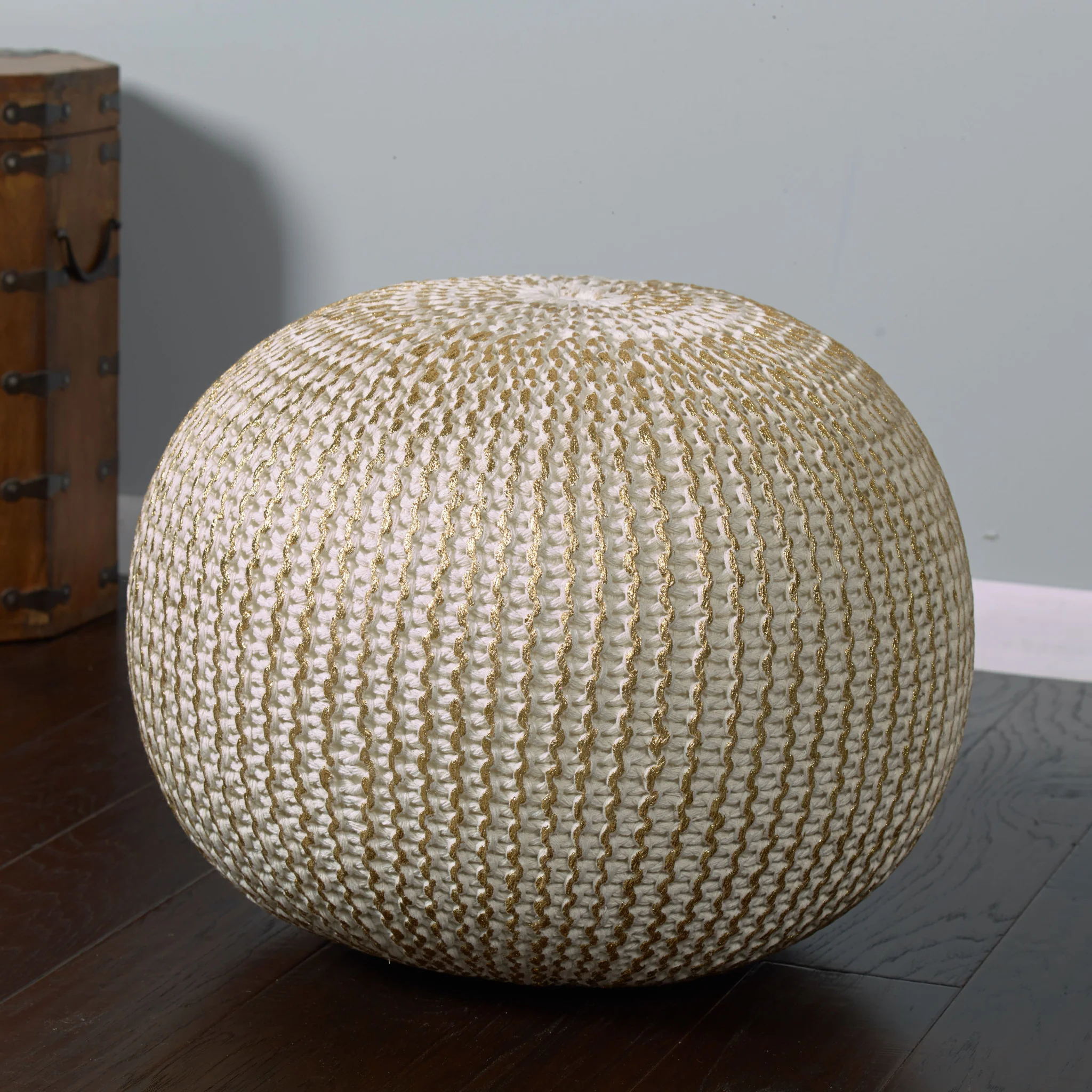 Gold 100% Cotton Ottoman By Homeroots - Image 3